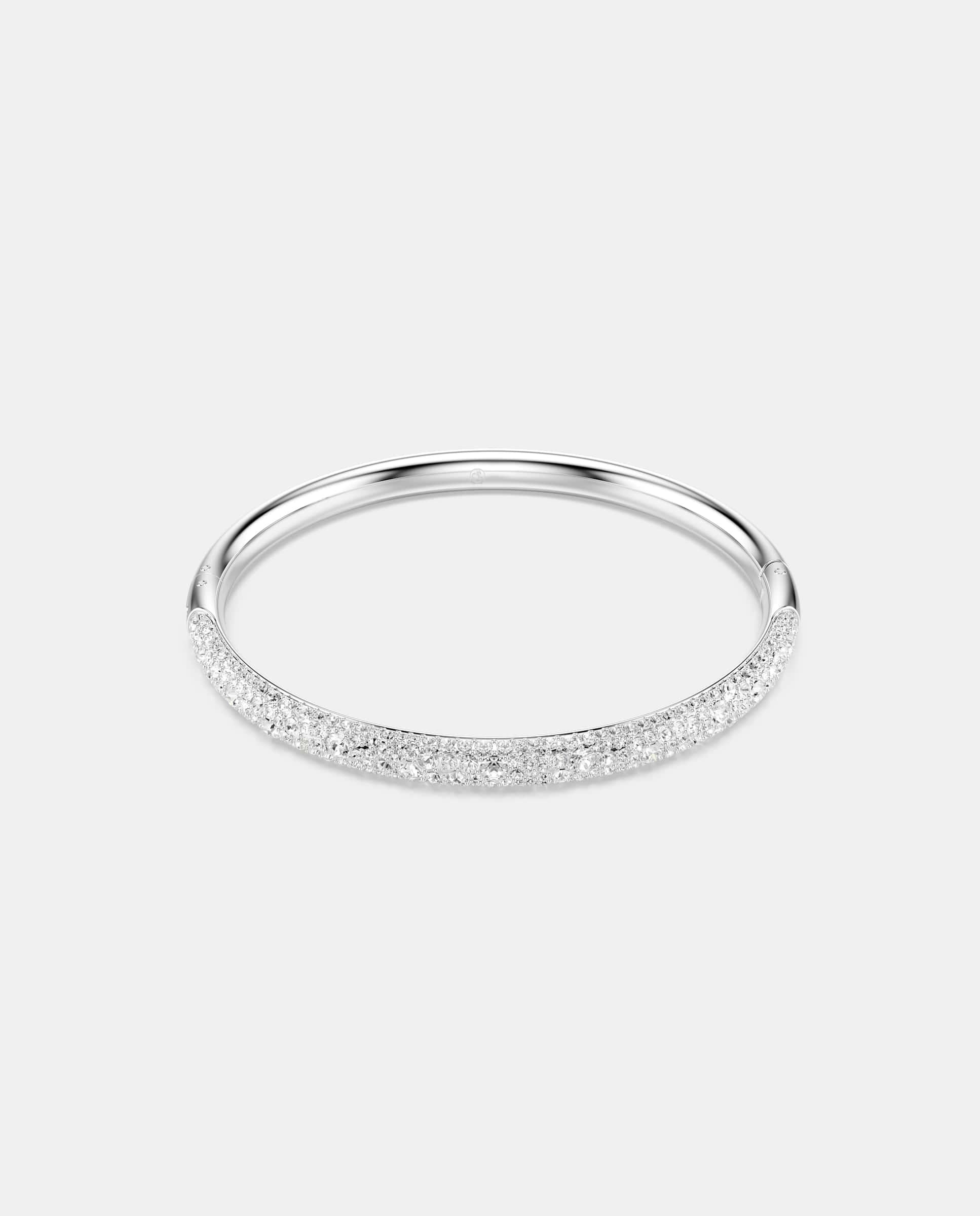 Pulsera meteora bañado en rodio con cristales transparentes en pavé - Swarovski - Blanco Blanco-1