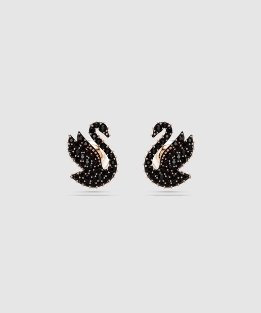 Imagen 0 de Pendientes Swan bañado en oro rosa con cristales en pavé
