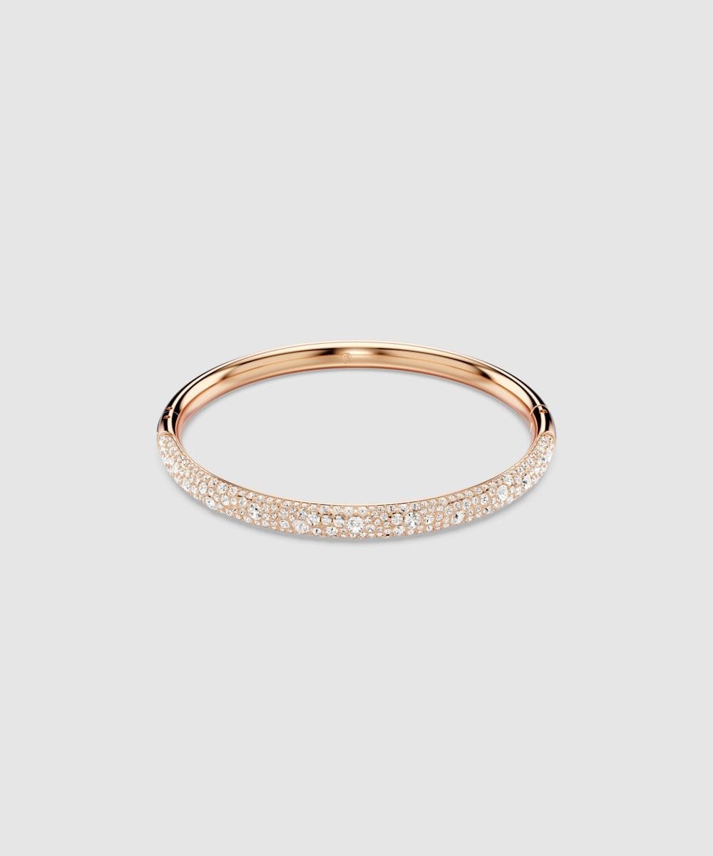 Imagen 0 de Pulsera meteora bañado en oro rosa con cristales transparentes en pavé Blanco