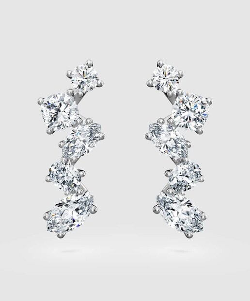 Imagen 0 de Pendientes ear cuff Galaxy de diamantes y oro blanco de 18 quilates