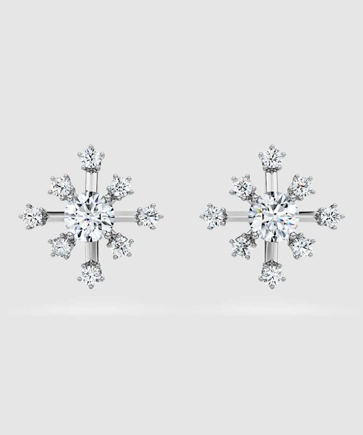 Imagen 0 de Pendientes de botón Galaxy de diamantes y oro blanco de 18 quilates