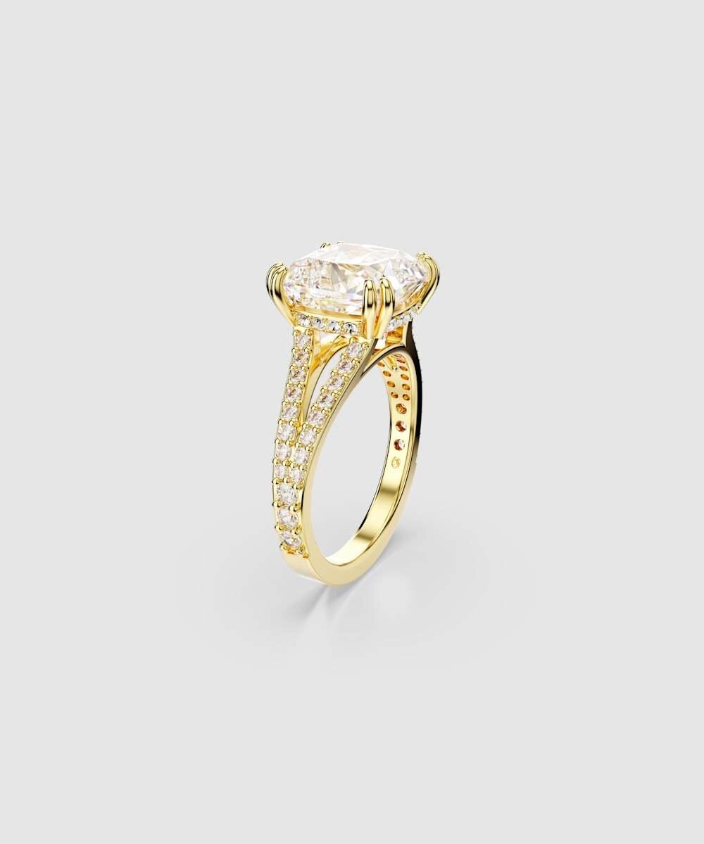 Anillo stilla bañado en oro con cristal pavé - Blanco Blanco-2