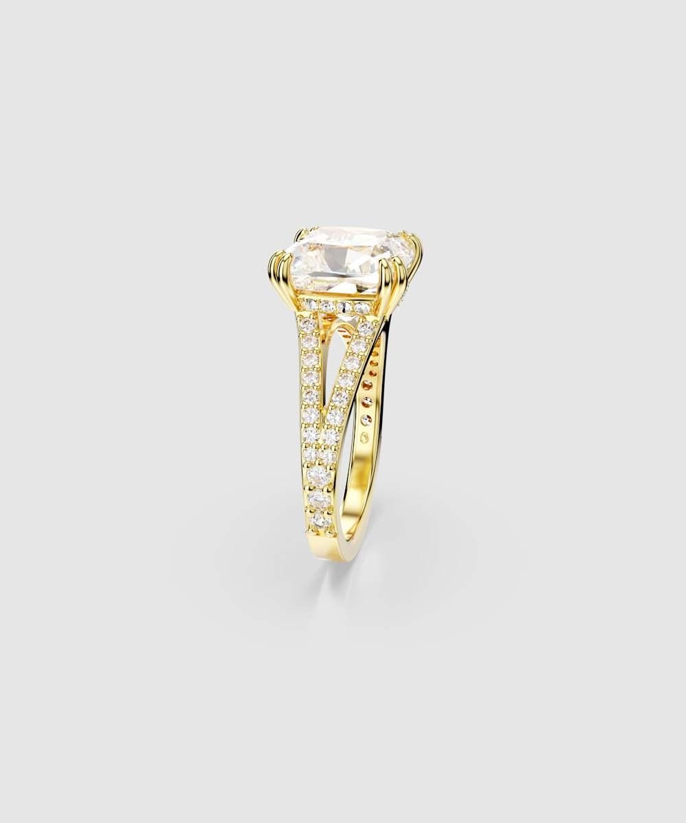Anillo stilla bañado en oro con cristal pavé - Blanco Blanco-3