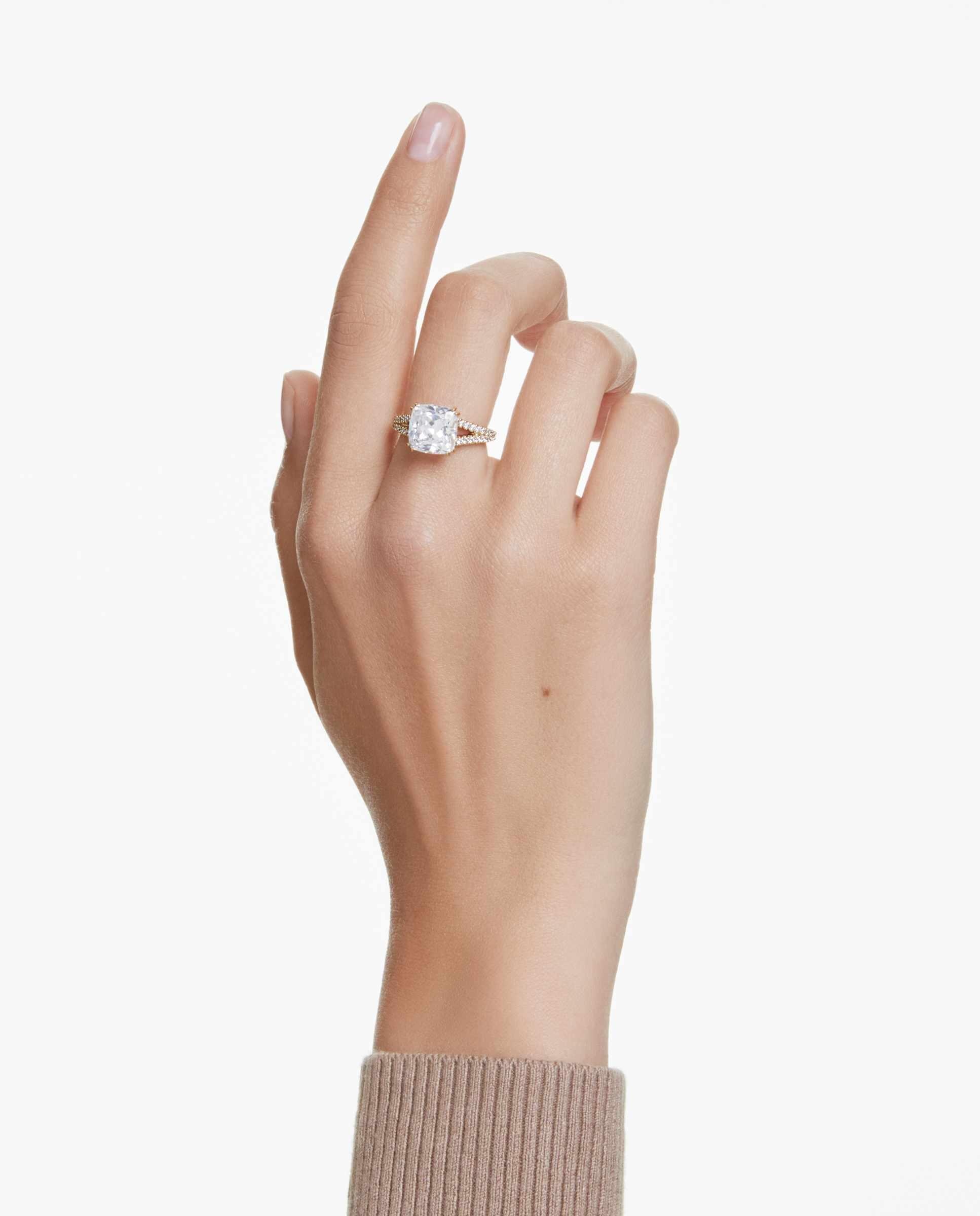 Imagen 5 de Anillo de cóctel stilla con circonita en talla cuadrada - Swarovski - Blanco Blanco