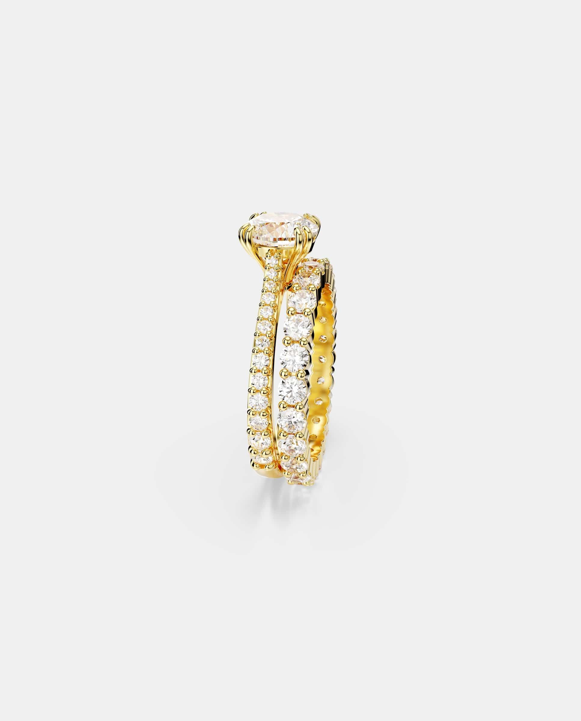 Imagen 3 de Conjunto de anillos stilla bañados en tono oro - Swarovski - Blanco Blanco