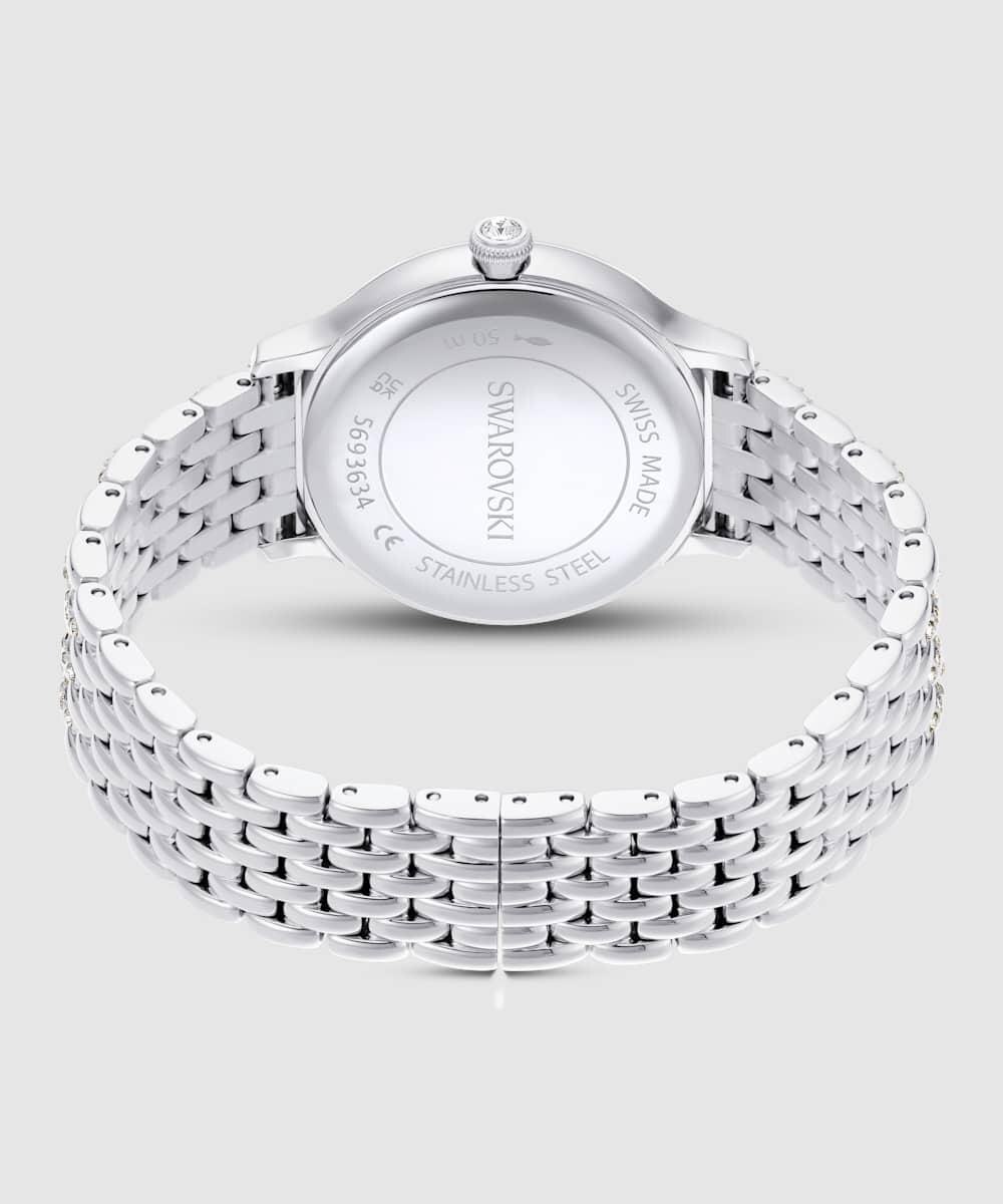 Reloj de mujer pave de acero inoxidable con cristales color - Swarovski - Plata Plata-4