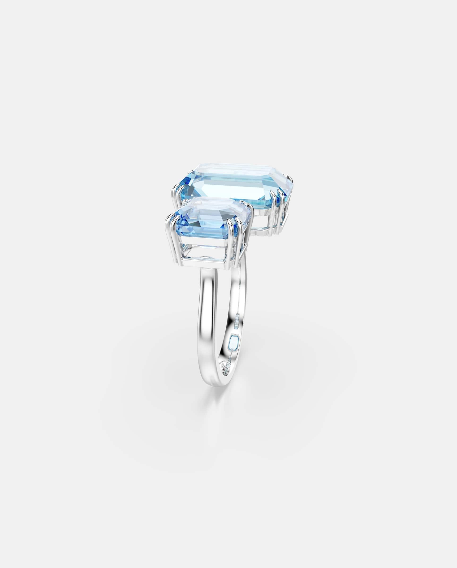 Imagen 3 de Anillo abierto millenia bañado en rodio - Swarovski - Azul Azul