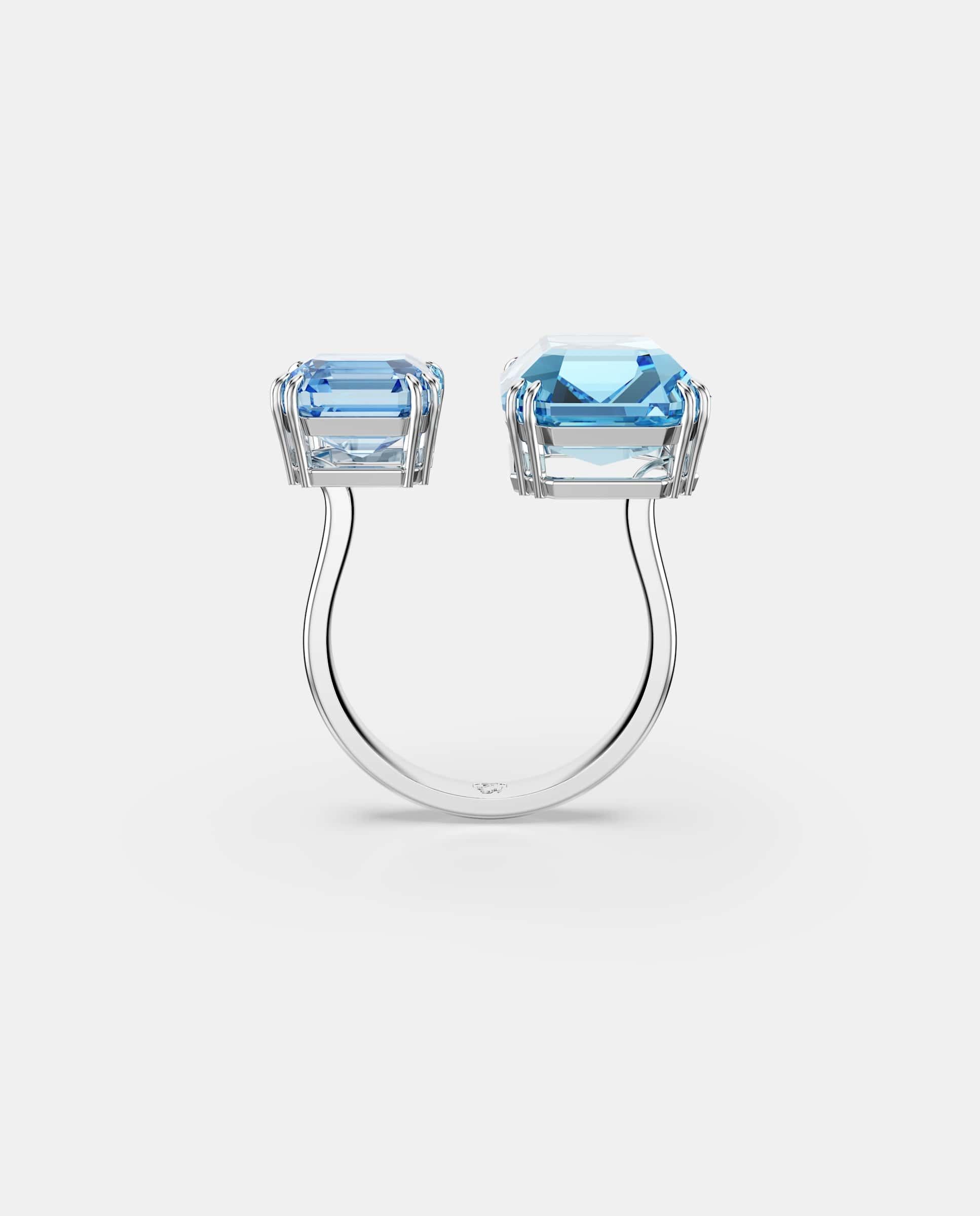 Imagen 4 de Anillo abierto millenia bañado en rodio - Swarovski - Azul Azul
