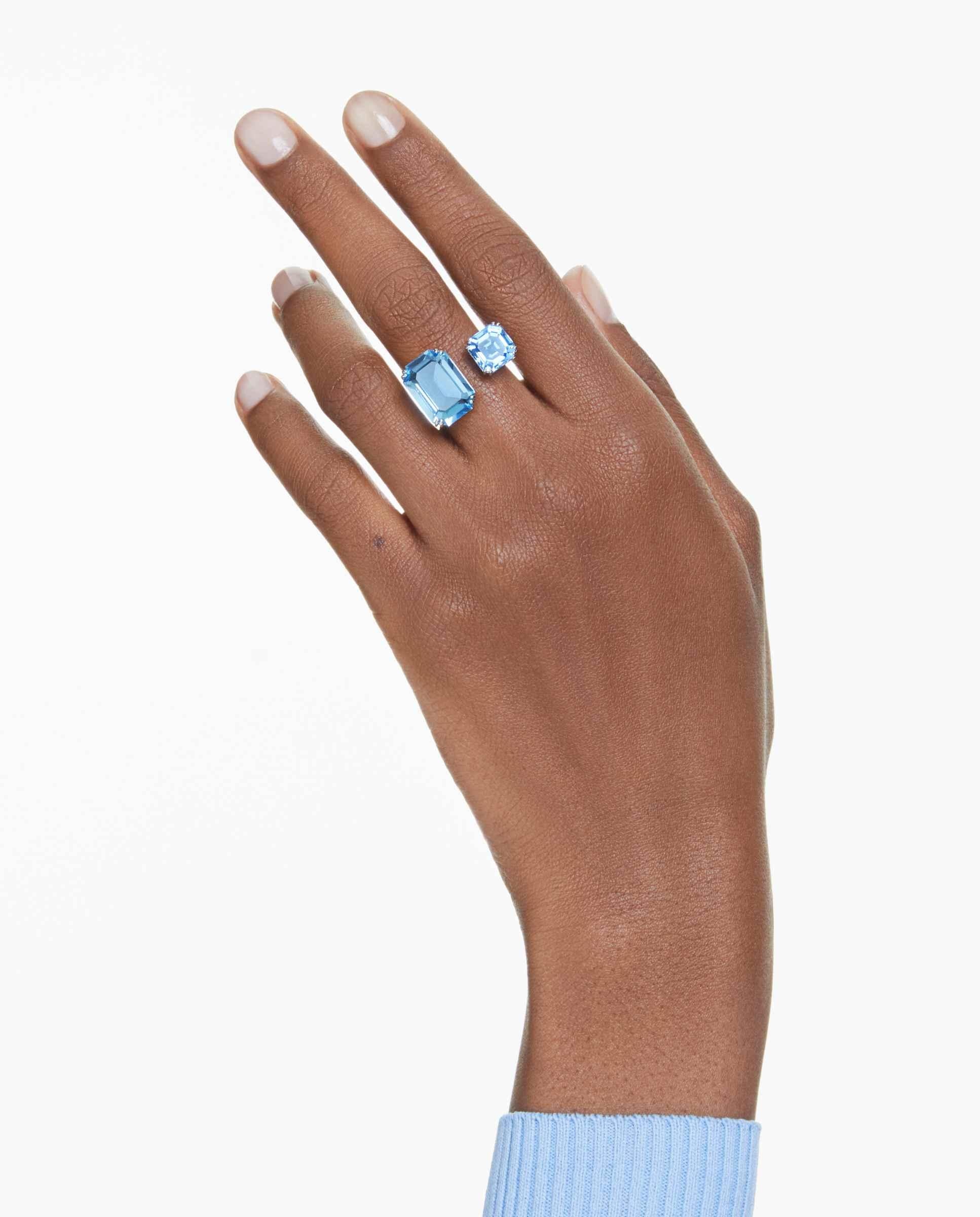 Imagen 5 de Anillo abierto millenia bañado en rodio - Swarovski - Azul Azul