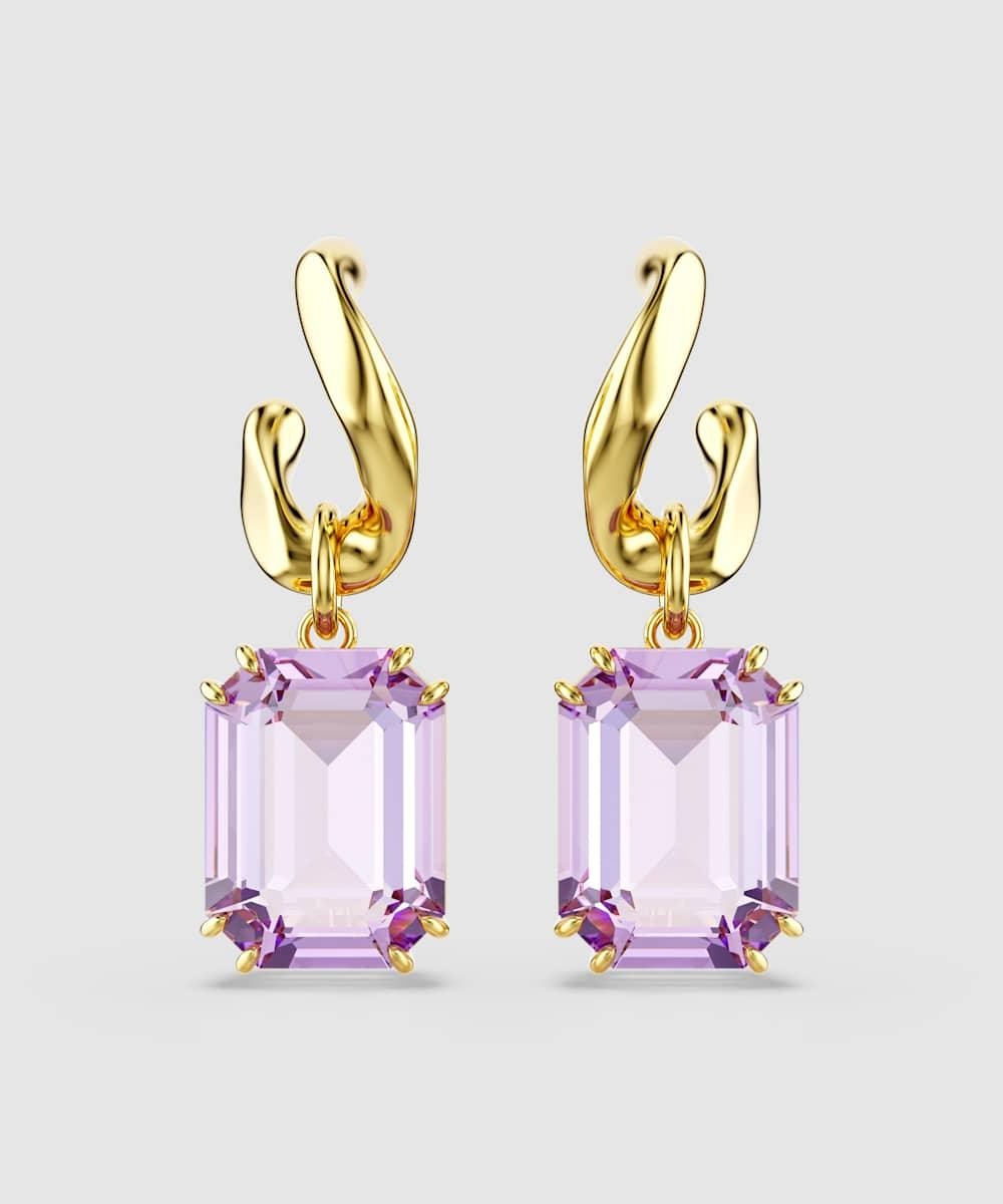 Imagen 1 de Pendientes de gota millenia con cristal morado Morado