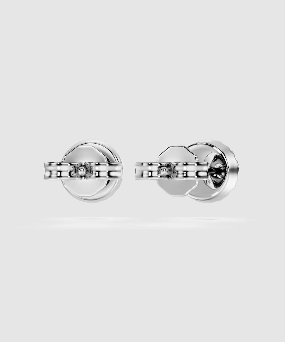 Pendientes de botón eternity de plata con diamante - Swarovski - Blanco Blanco-4