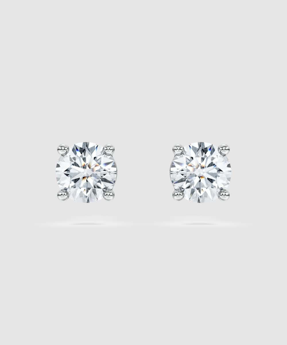 Imagen 0 de Pendientes de botón eternity de oro blanco Blanco