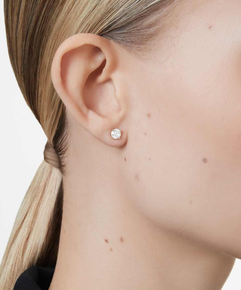 Pendientes de botón eternity de oro - Swarovski - Blanco Blanco-5