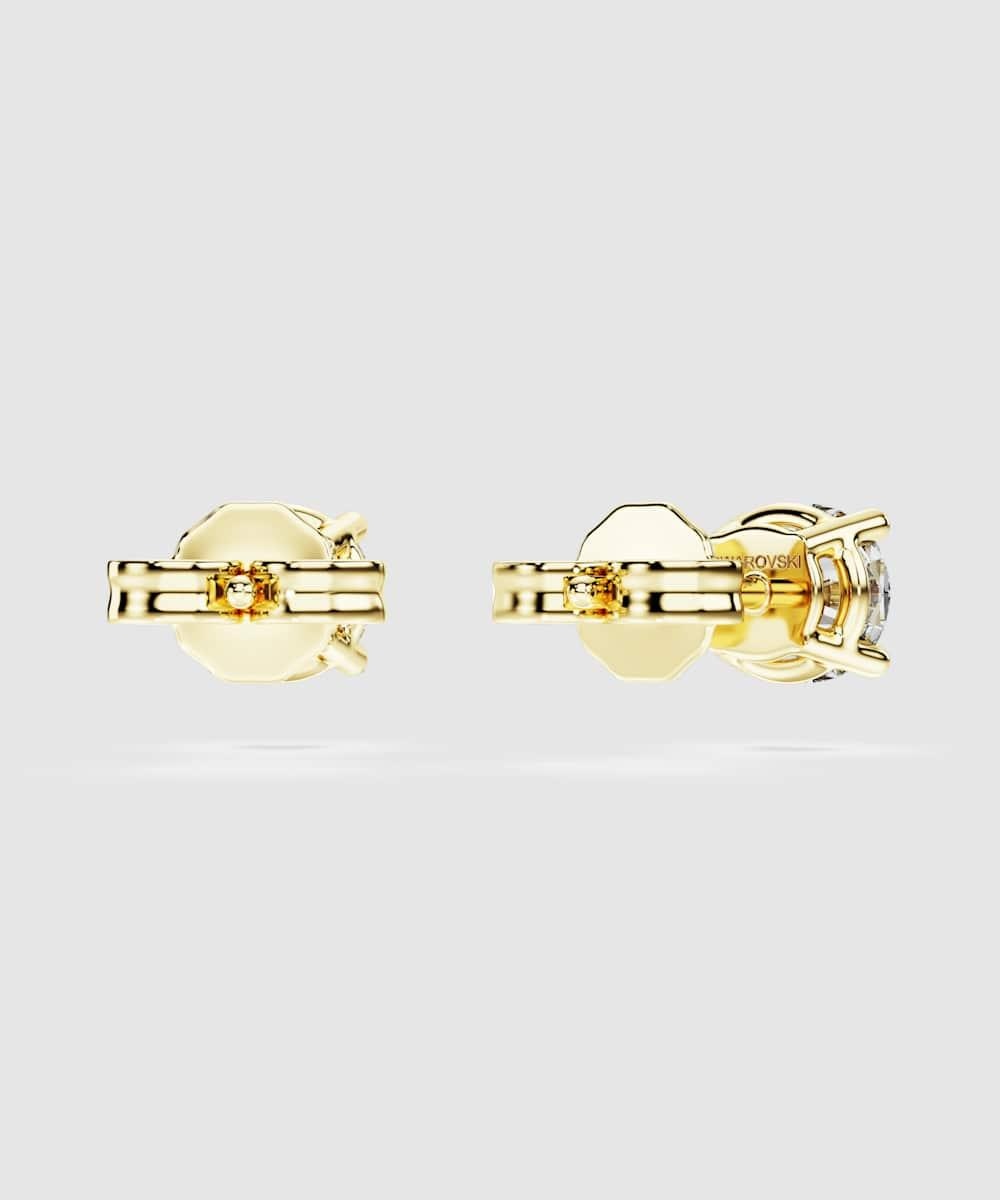 Pendientes de botón eternity de oro amarillo - Swarovski - Blanco Blanco-4