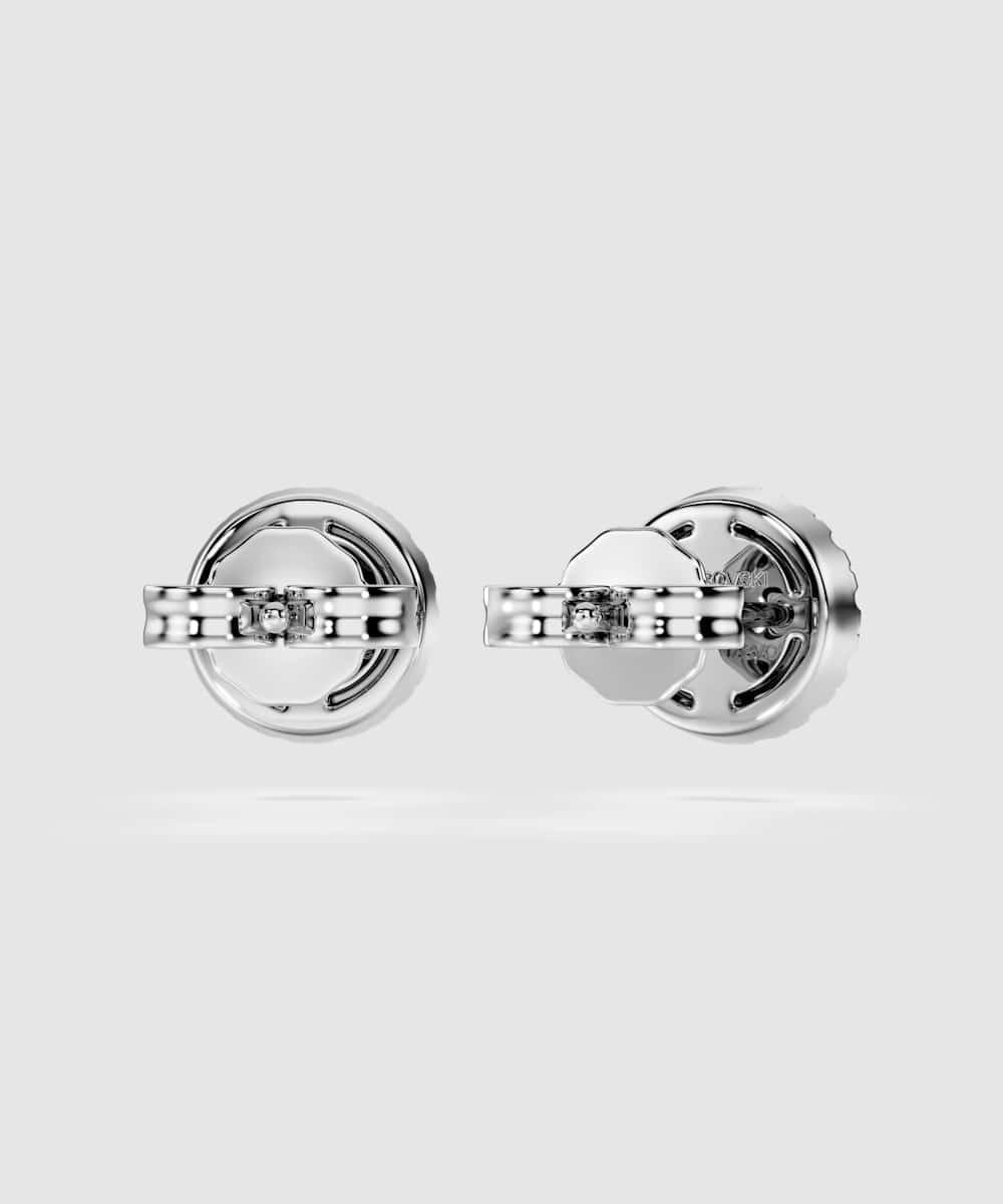 Pendientes de botón eternity de oro - Swarovski - Blanco Blanco-4