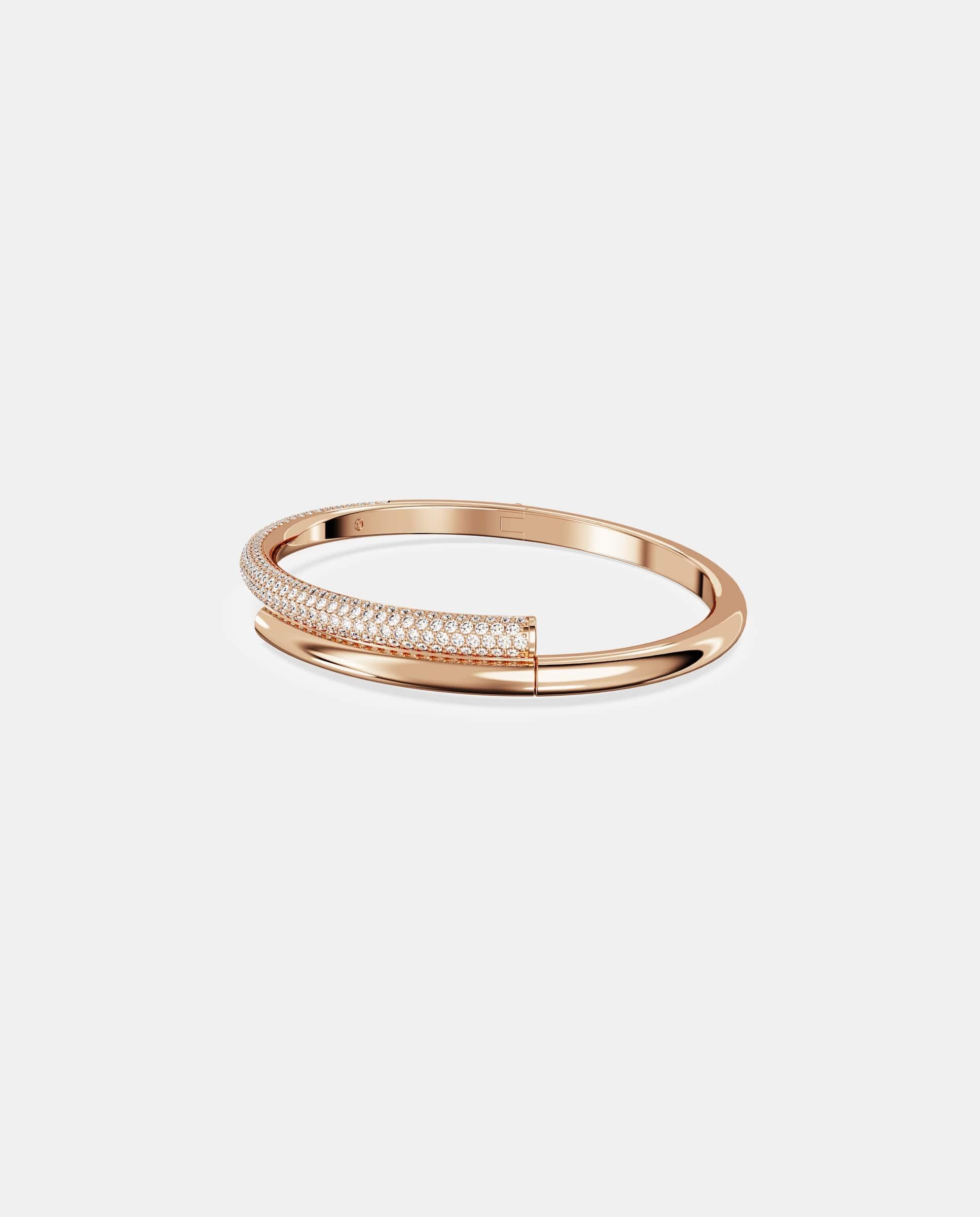 Brazalete dextera con baño en tono oro rosa y cierre oculto - Blanco Blanco-2