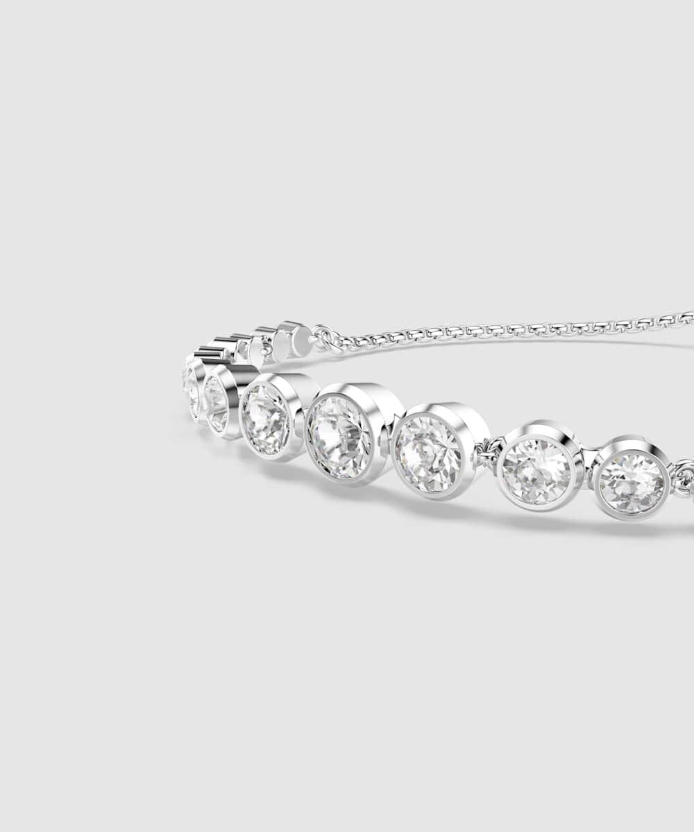 Pulsera tennis imber bañado en rodio con cristales transparentes - Swarovski - Blanco Blanco-4