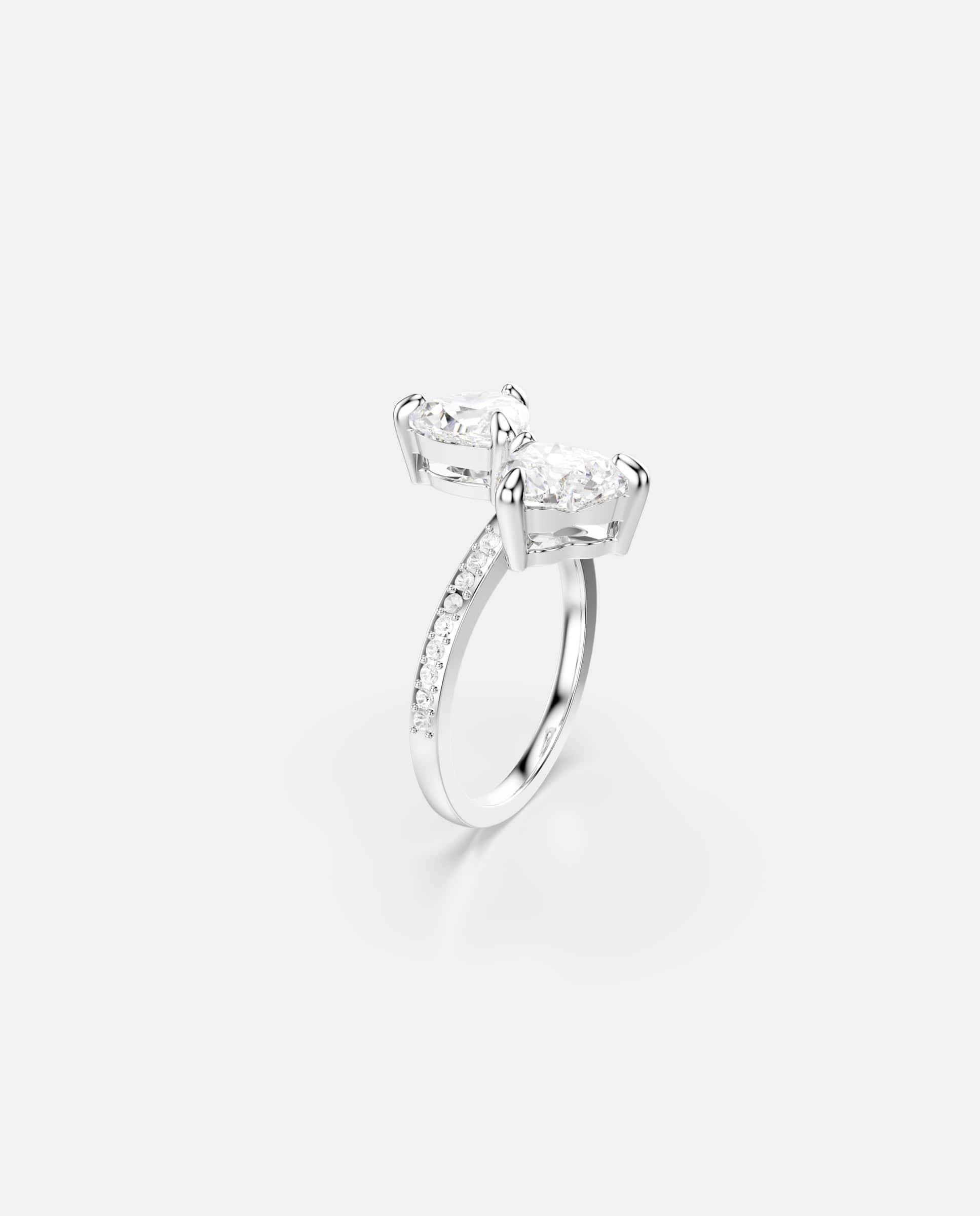 Imagen 2 de Anillo abierto mesmera con dos piedras - Swarovski - Blanco Blanco