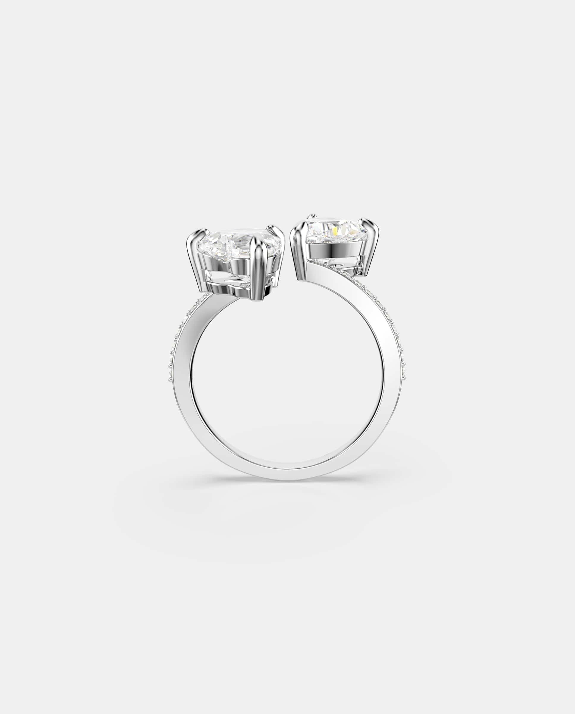 Imagen 4 de Anillo abierto mesmera con dos piedras - Swarovski - Blanco Blanco