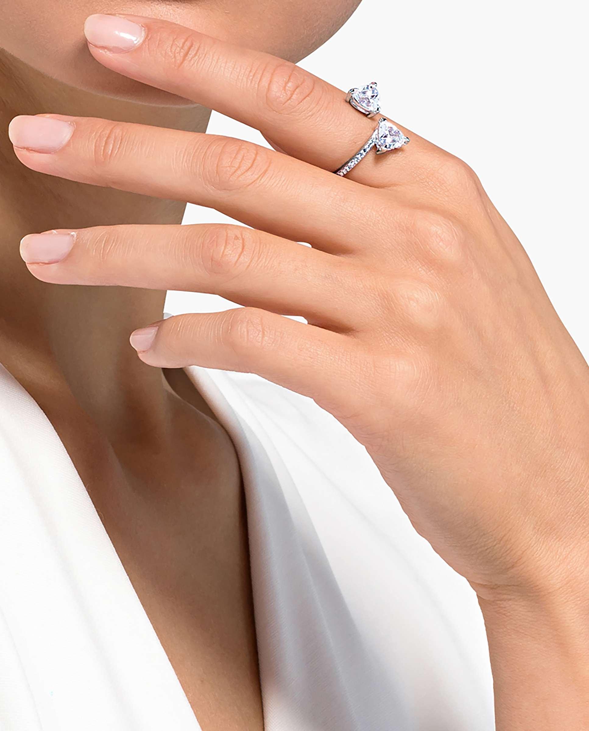 Imagen 5 de Anillo abierto mesmera con dos piedras - Swarovski - Blanco Blanco