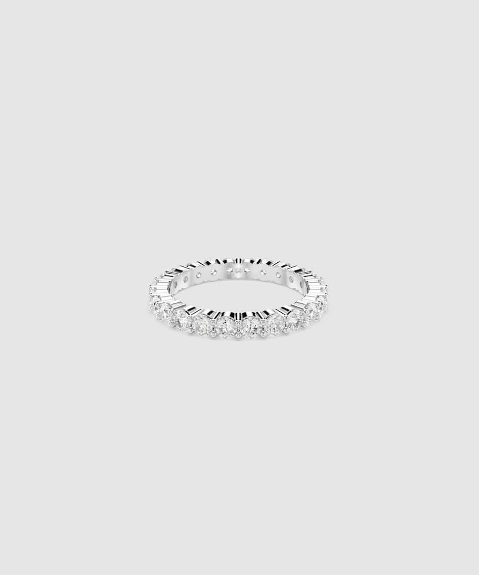 Anillo Matrix Vittore con piedras transparentes en tono plateado Blanco-1