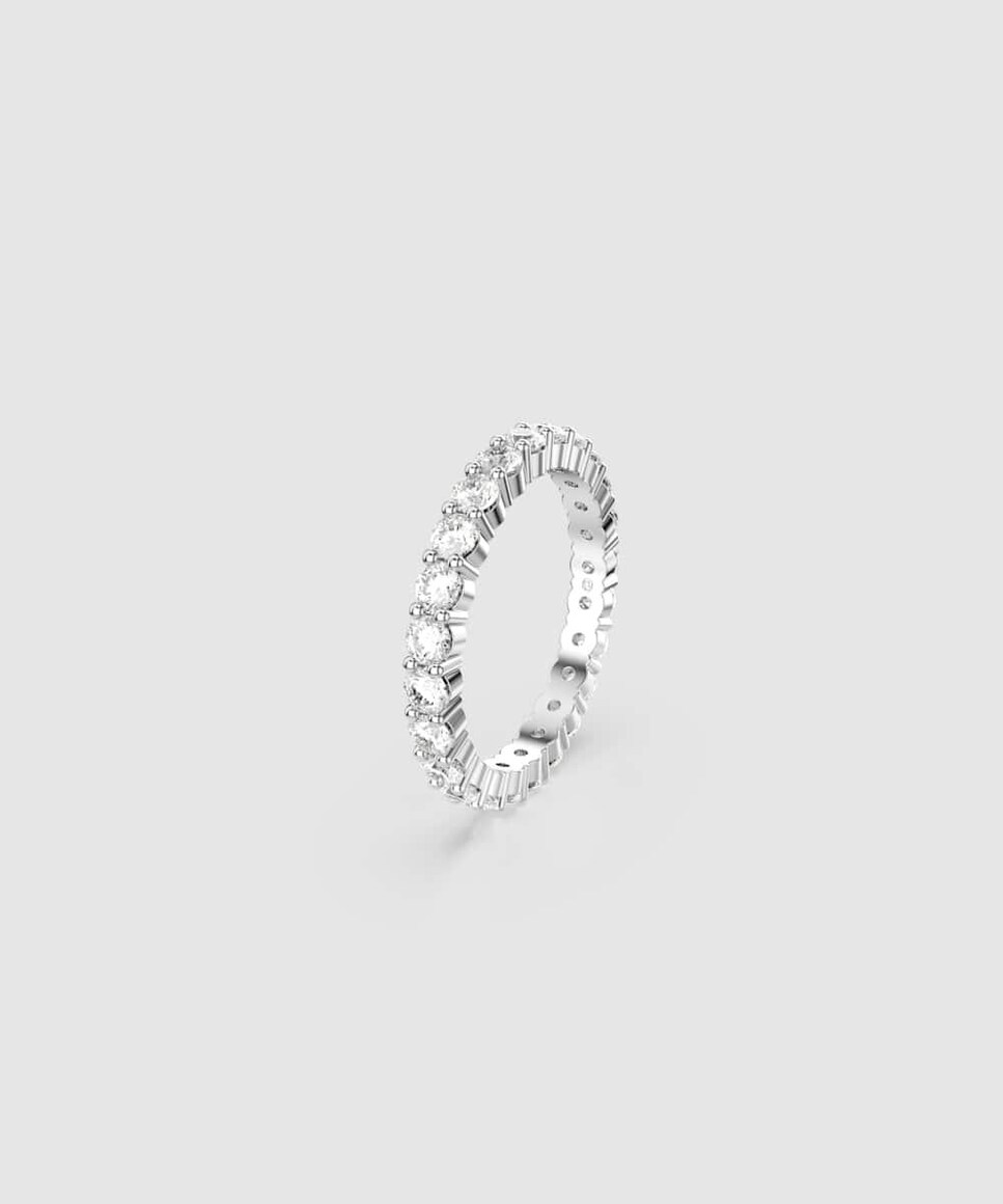 Anillo Matrix Vittore con piedras transparentes en tono plateado Blanco-2