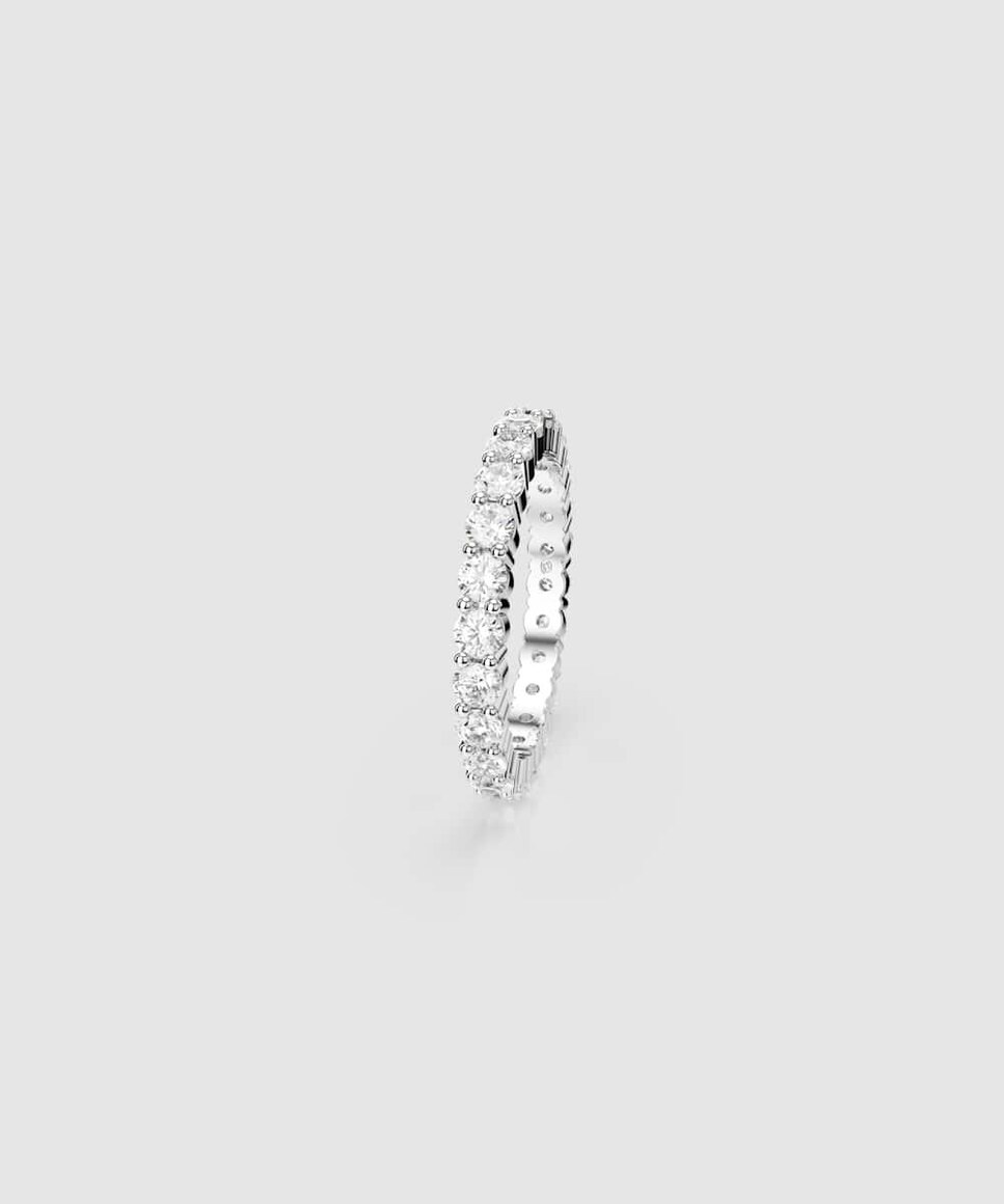 Anillo Matrix Vittore con piedras transparentes en tono plateado Blanco-3