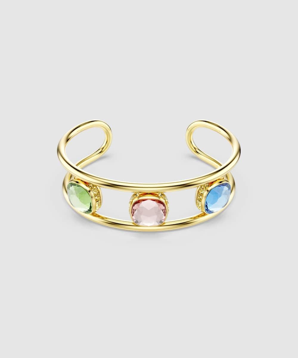 Imagen 1 de Pulsera chroma bañado en oro con circonitas multicolor Verde