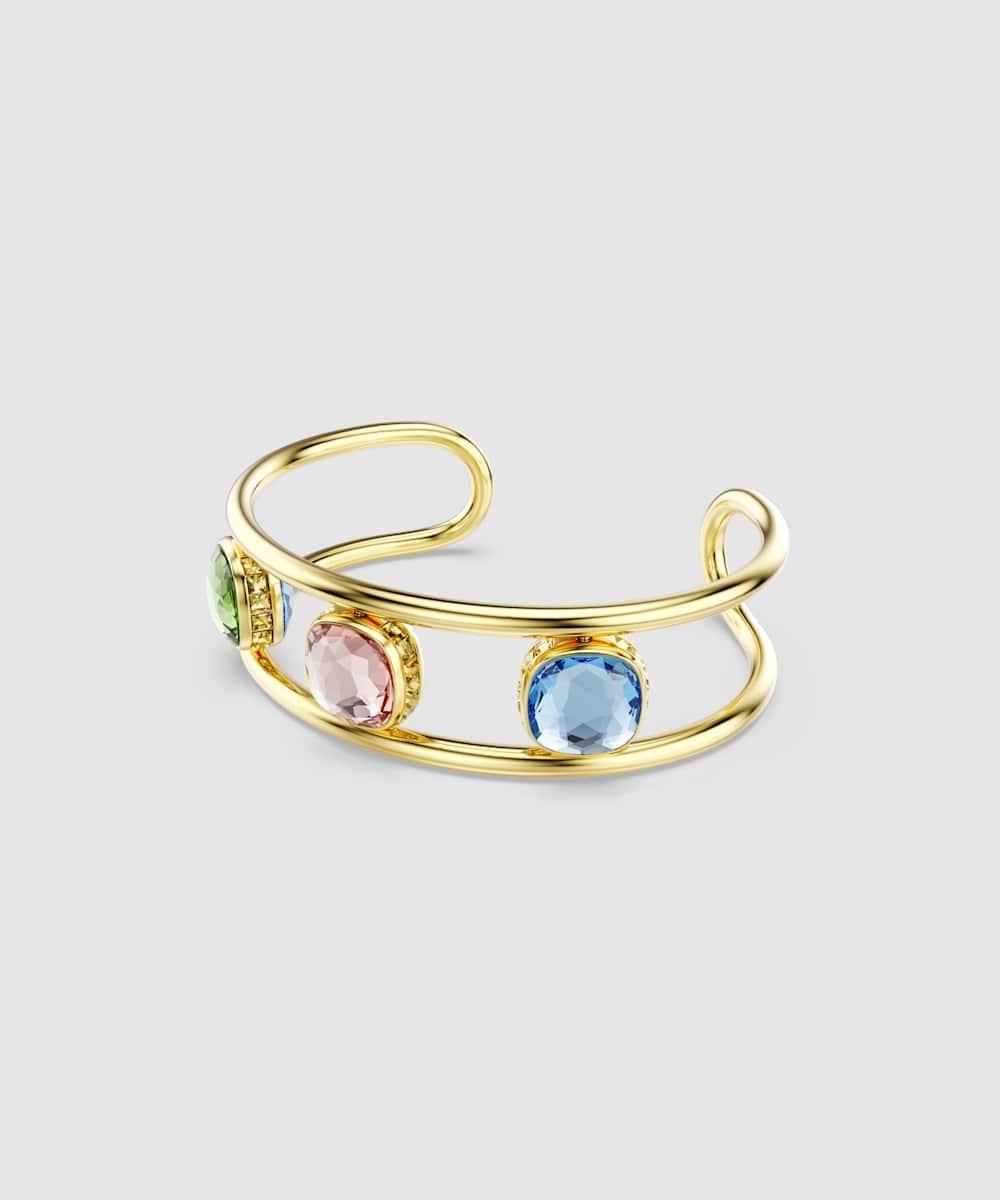 Imagen 3 de Pulsera chroma bañado en oro con circonitas multicolor - Verde Verde