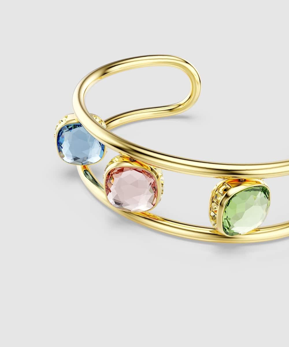 Imagen 5 de Pulsera chroma bañado en oro con circonitas multicolor - Verde Verde