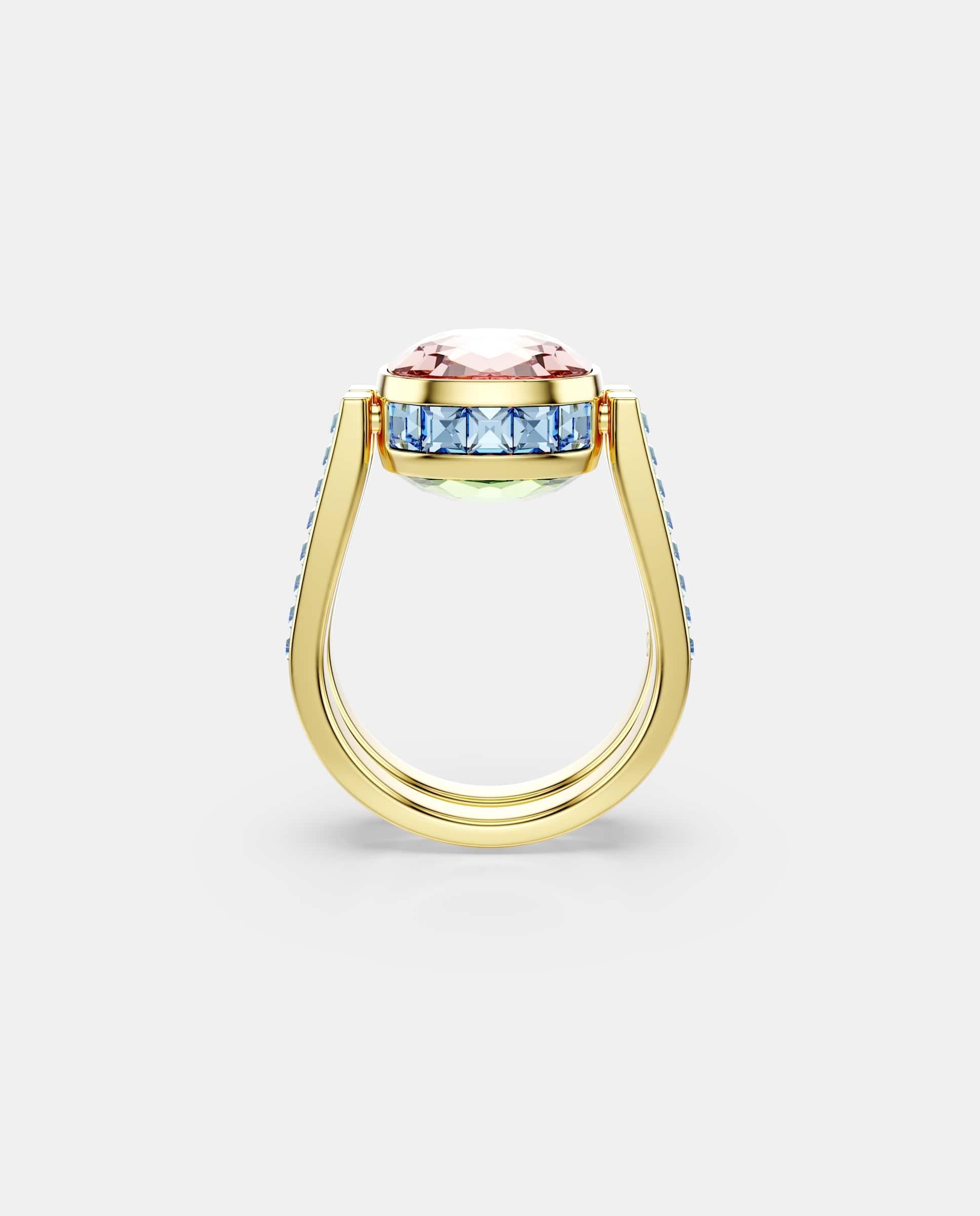 Imagen 6 de Anillo chroma bañado en oro con cristales - Swarovski - Multicolor Multicolor