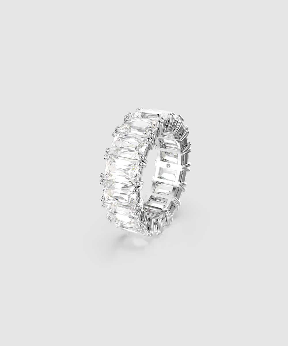 Anillo matrix vittore bañado en rodio con piedras - Swarovski - Blanco Blanco-2