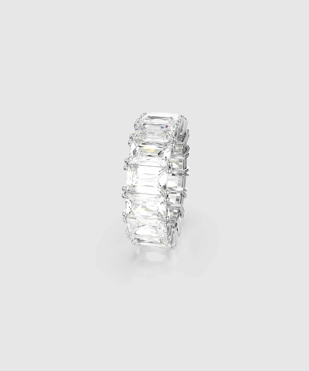 Anillo matrix vittore bañado en rodio con piedras - Swarovski - Blanco Blanco-3