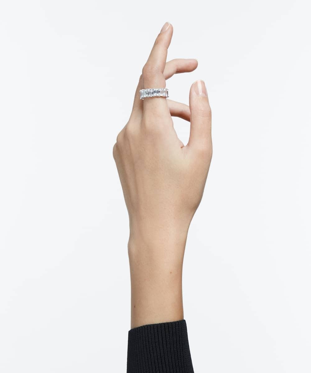 Anillo matrix vittore bañado en rodio con piedras - Swarovski - Blanco Blanco-5
