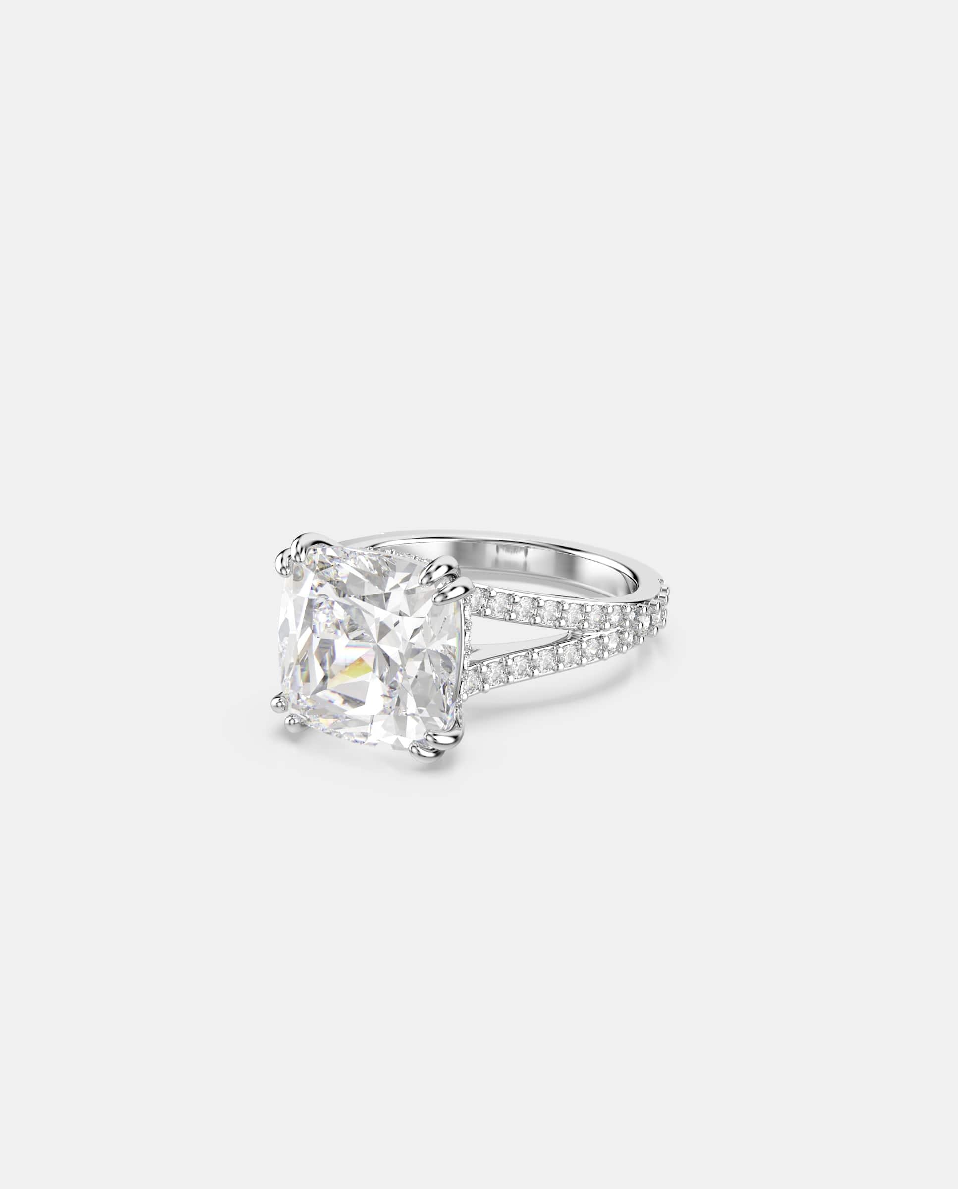 Imagen 1 de Anillo de cóctel stilla en baño de rodio piedra de talla cuadrada - Swarovski - Blanco Blanco