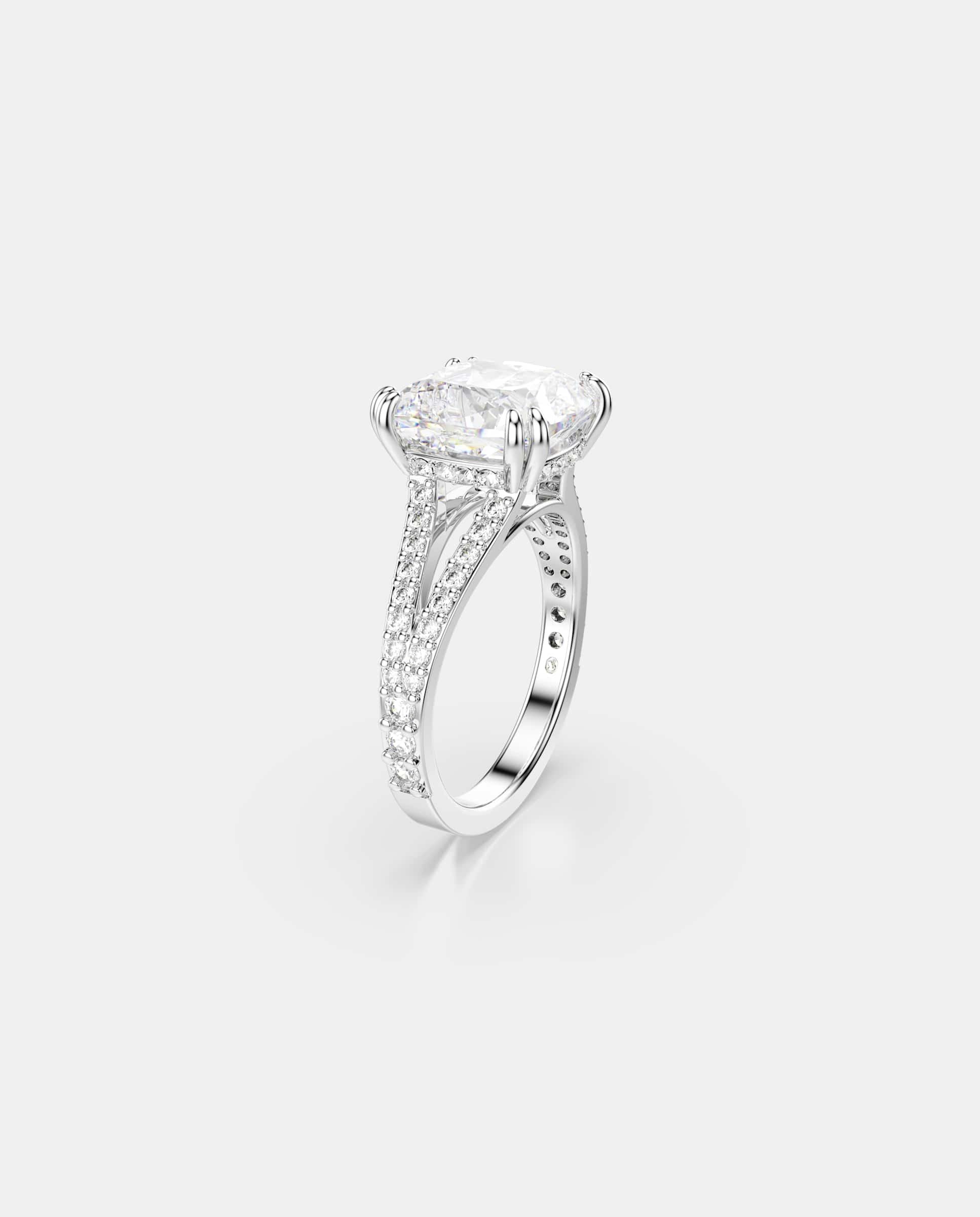 Imagen 2 de Anillo de cóctel stilla en baño de rodio piedra de talla cuadrada - Swarovski - Blanco Blanco