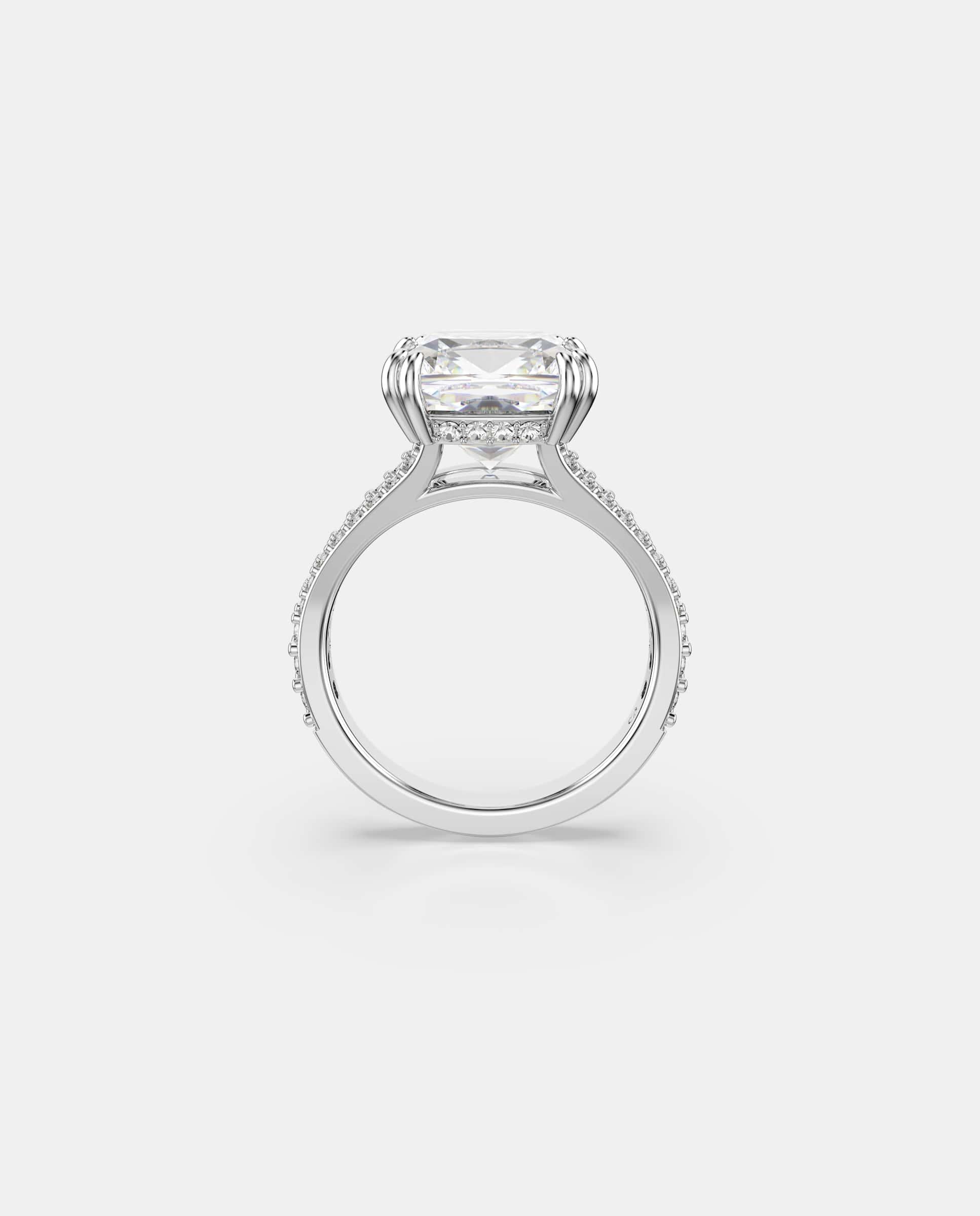 Imagen 4 de Anillo de cóctel stilla en baño de rodio piedra de talla cuadrada - Swarovski - Blanco Blanco