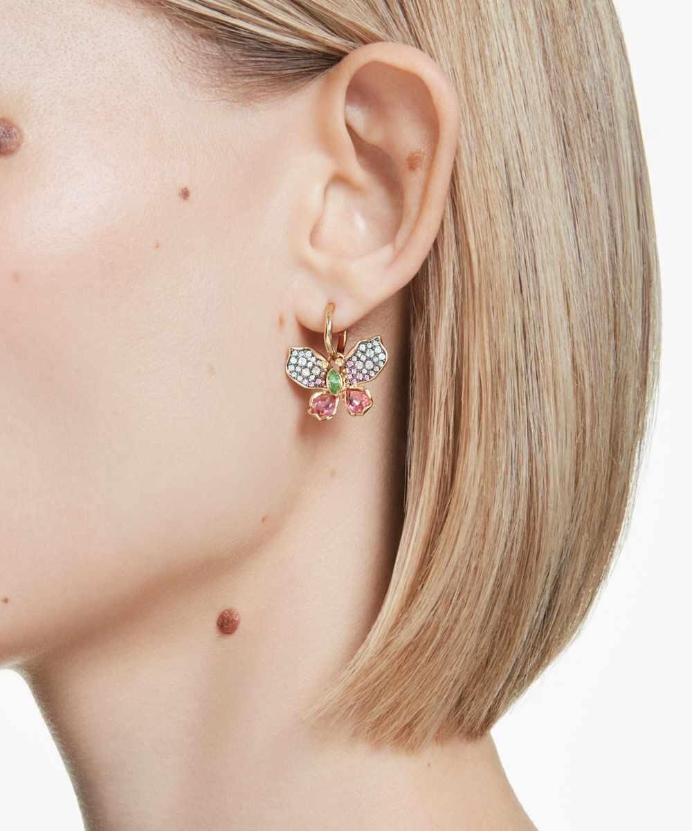 Pendientes idyllia mariposa bañado en oro con cristales - Swarovski - Multicolor Multicolor-6