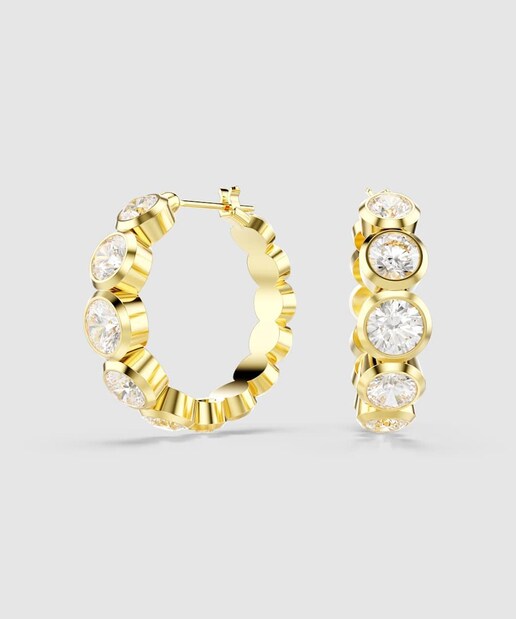 Imagen 0 de Pendientes de aro Imber bañado en oro con circonitas redondas