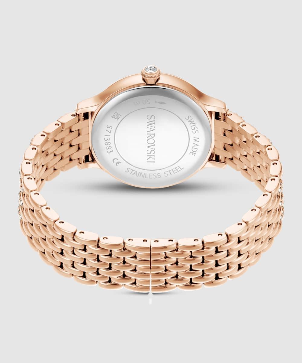 Reloj de mujer pave de acero inoxidable con cristales color - Swarovski - Rosa Rosa-4