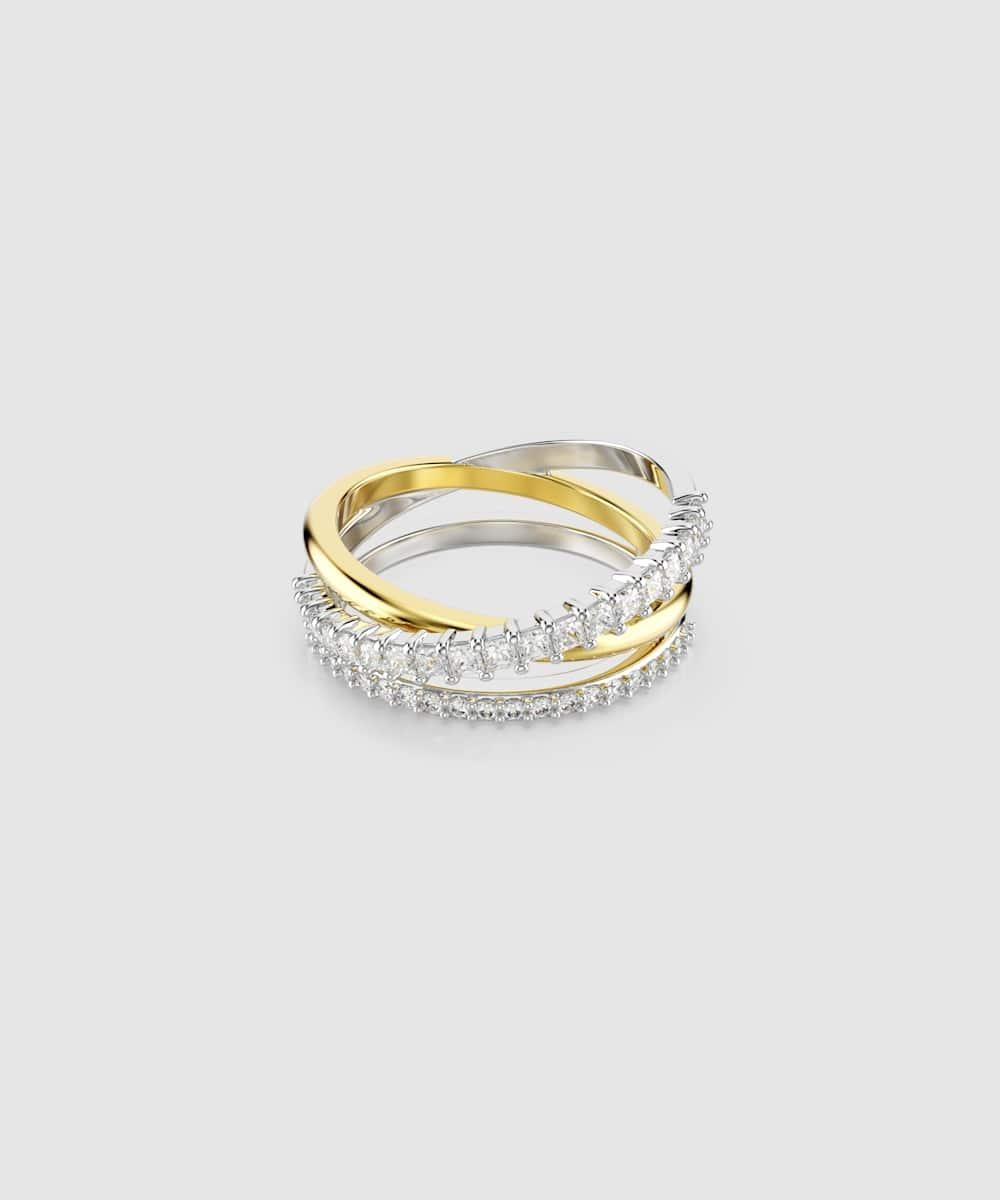 Imagen 0 de Anillo hyperbola con circonitas de talla redonda y cuadrada Blanco