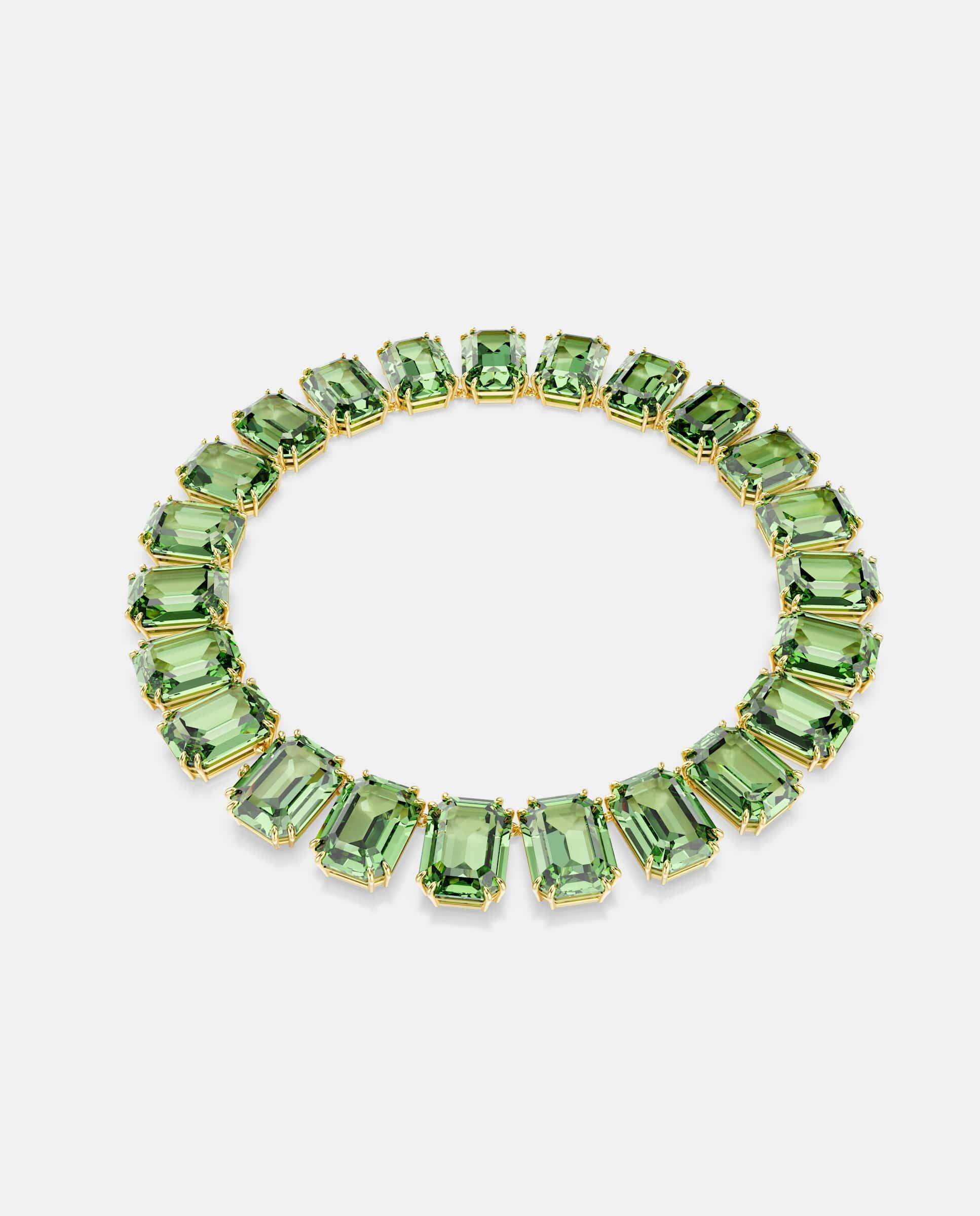 Collar millenia con cristales y cierre oculto - Swarovski - Verde Verde-4
