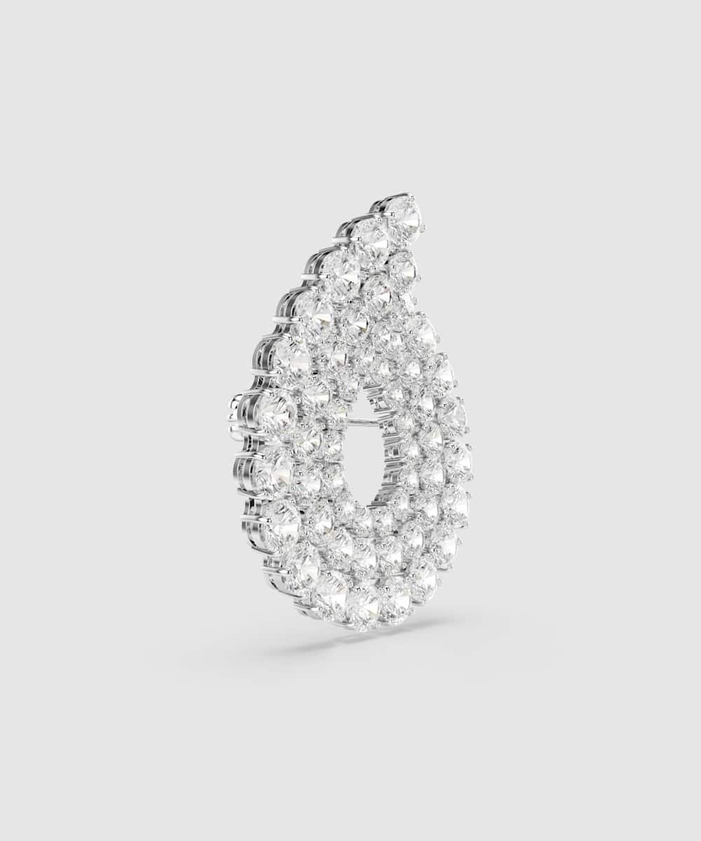 Imagen 3 de Broche matrix bañado en rodio con circonitas redondas - Swarovski - Blanco Blanco