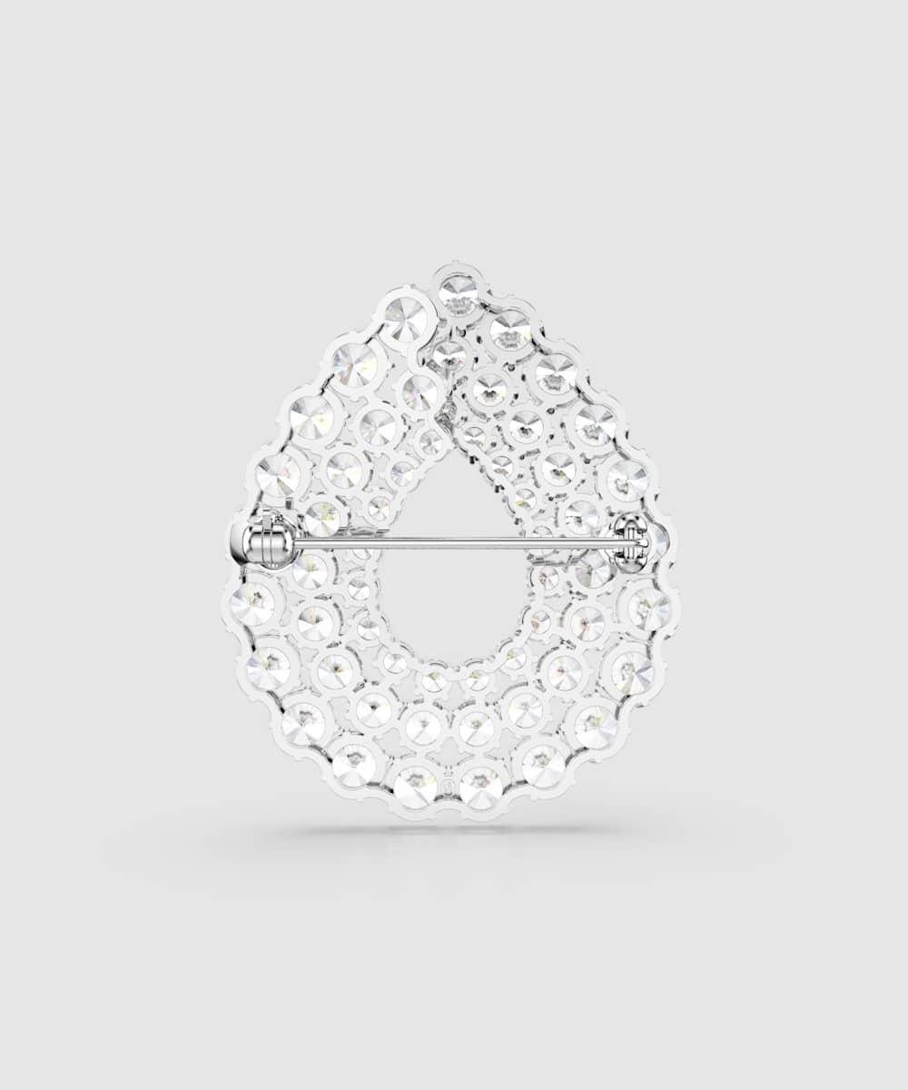 Imagen 4 de Broche matrix bañado en rodio con circonitas redondas - Swarovski - Blanco Blanco