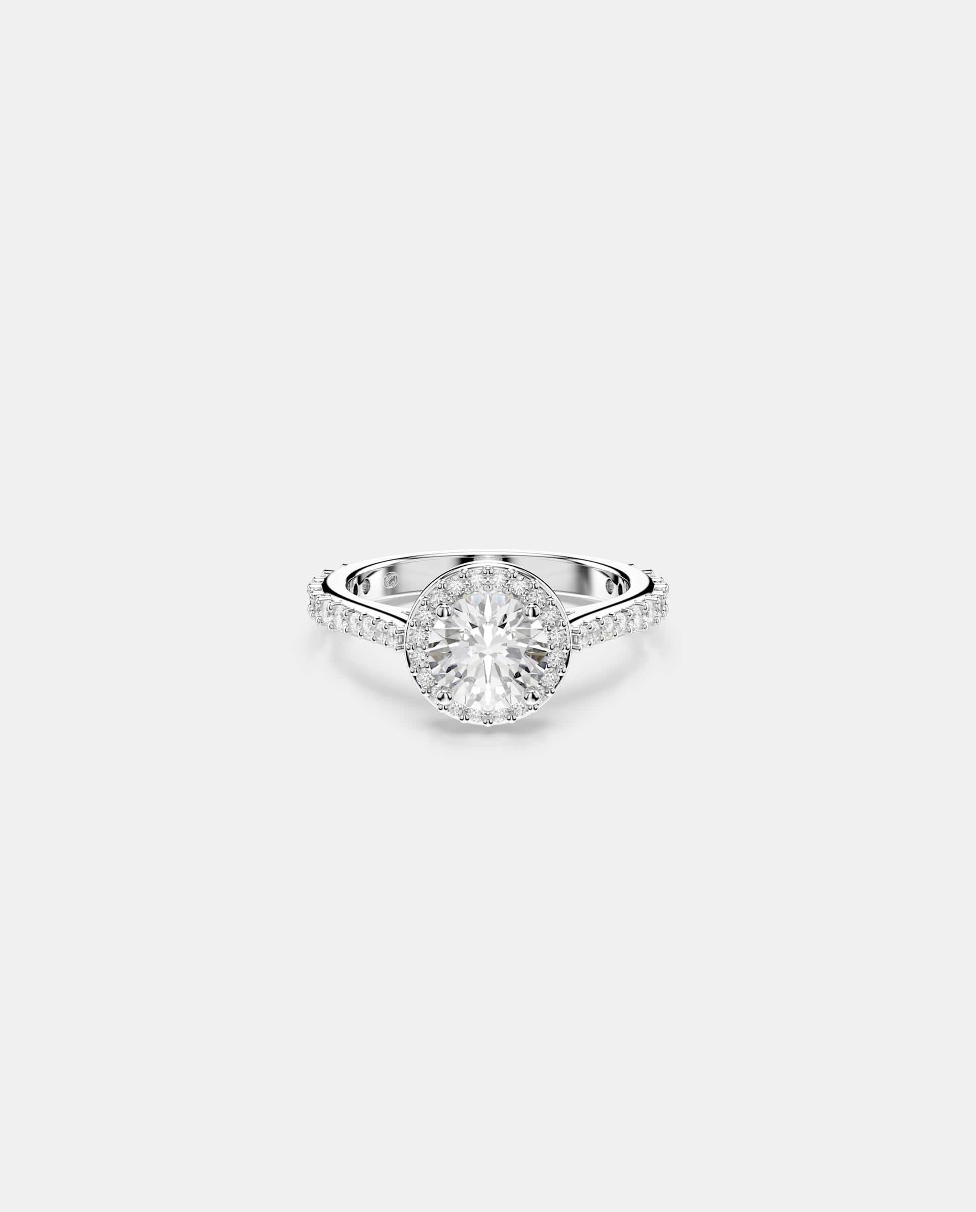 Imagen 1 de Anillo una angelic con piedra central brillante transparente - Swarovski - Blanco Blanco