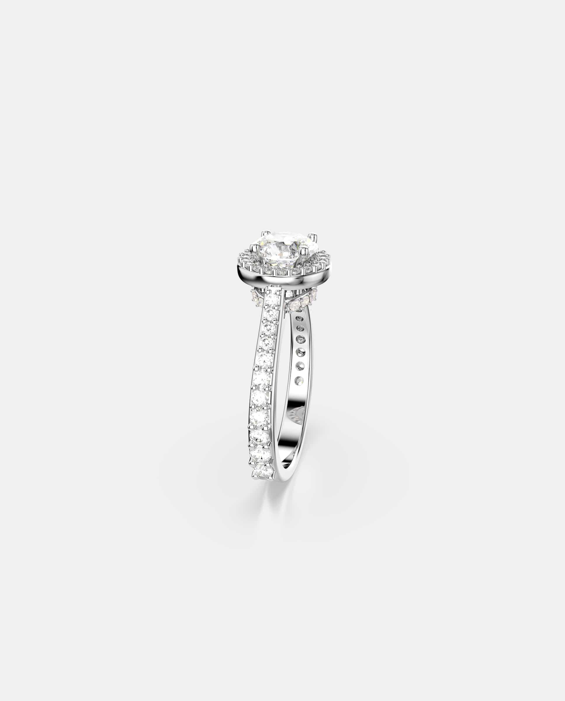 Imagen 3 de Anillo una angelic con piedra central brillante transparente - Swarovski - Blanco Blanco