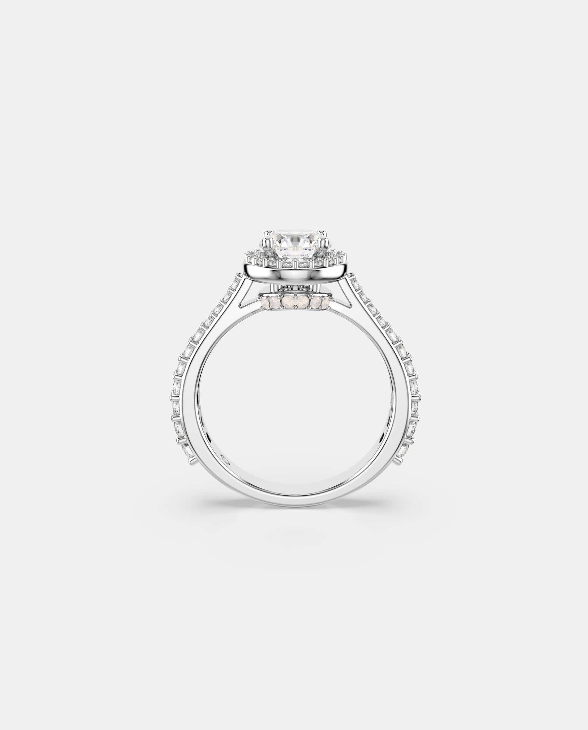 Imagen 4 de Anillo una angelic con piedra central brillante transparente - Swarovski - Blanco Blanco
