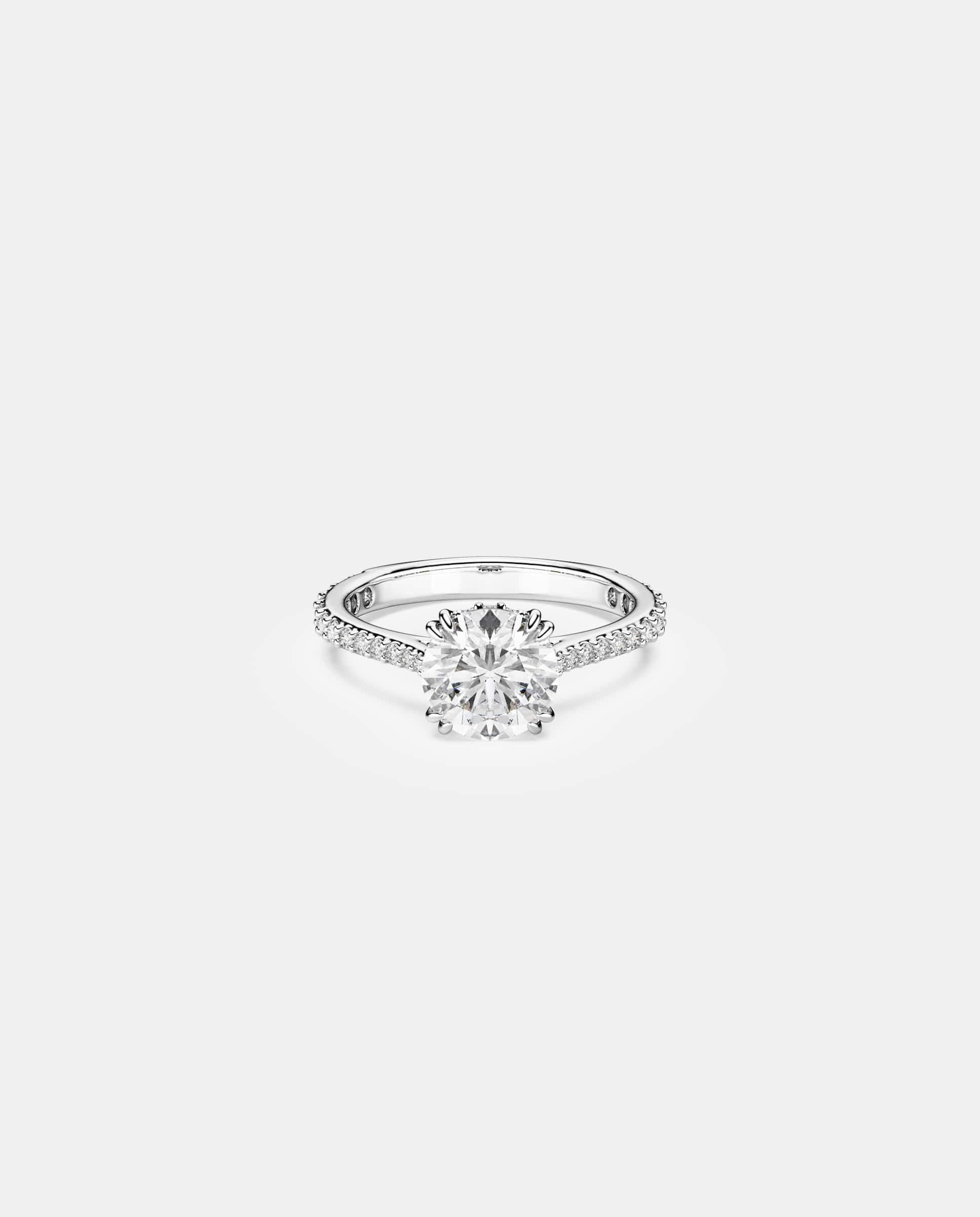 Anillo de cóctel stilla con piedra central de talla princesa y pavé - Swarovski - Blanco Blanco-1