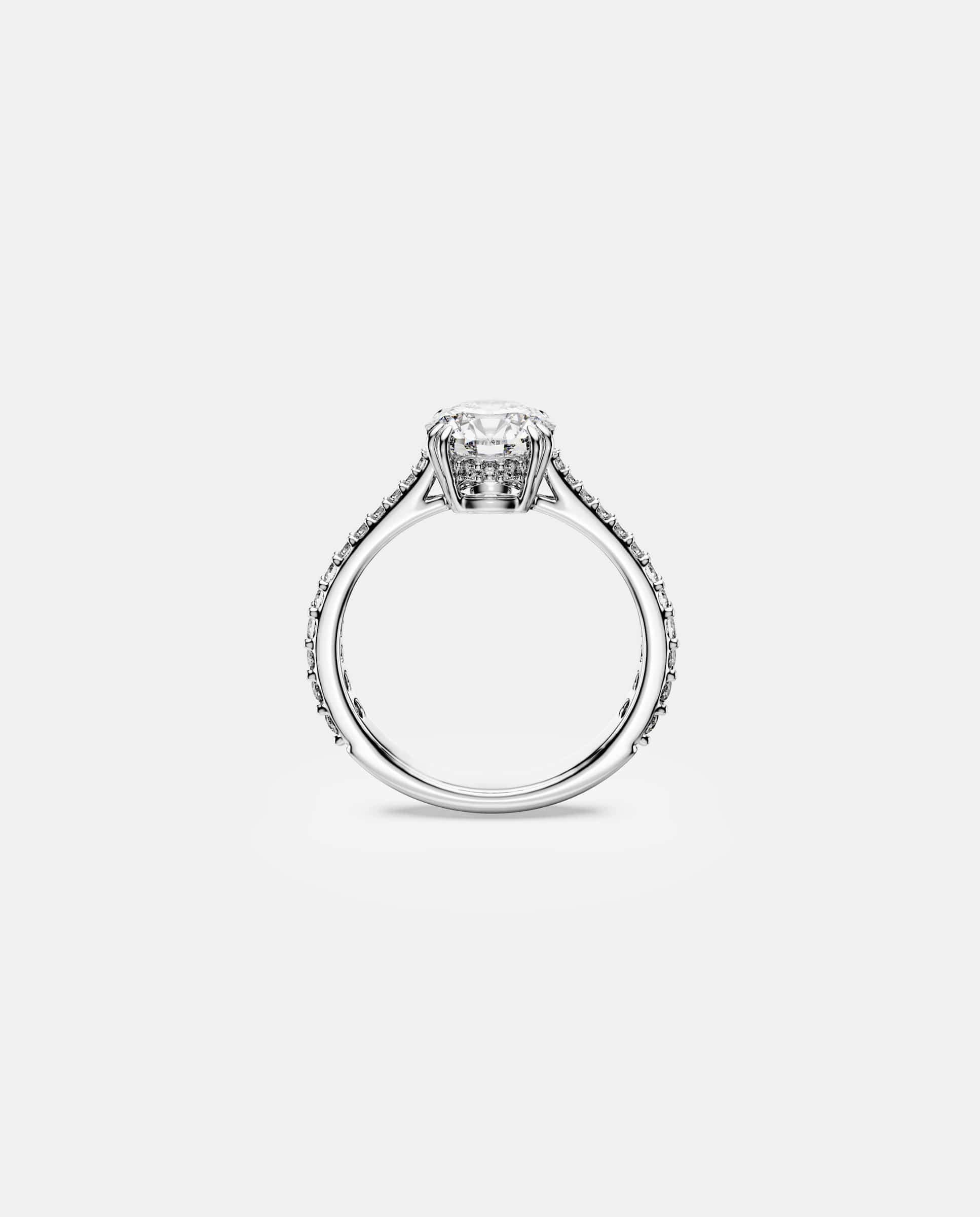 Anillo de cóctel stilla con piedra central de talla princesa y pavé - Swarovski - Blanco Blanco-3