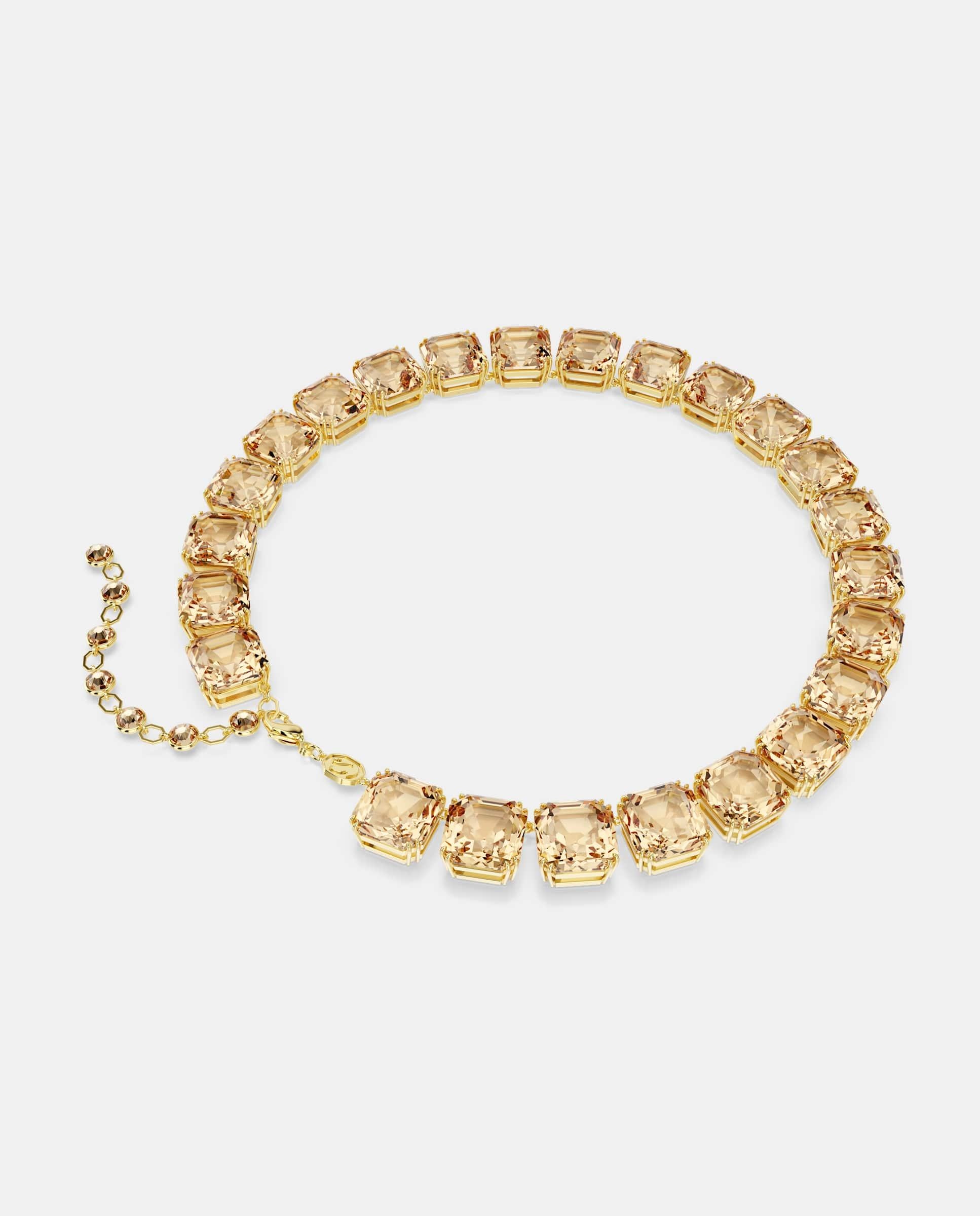Collar millenia con hilera de cristales bañado en tono oro - Swarovski - Marrón Marrón-4